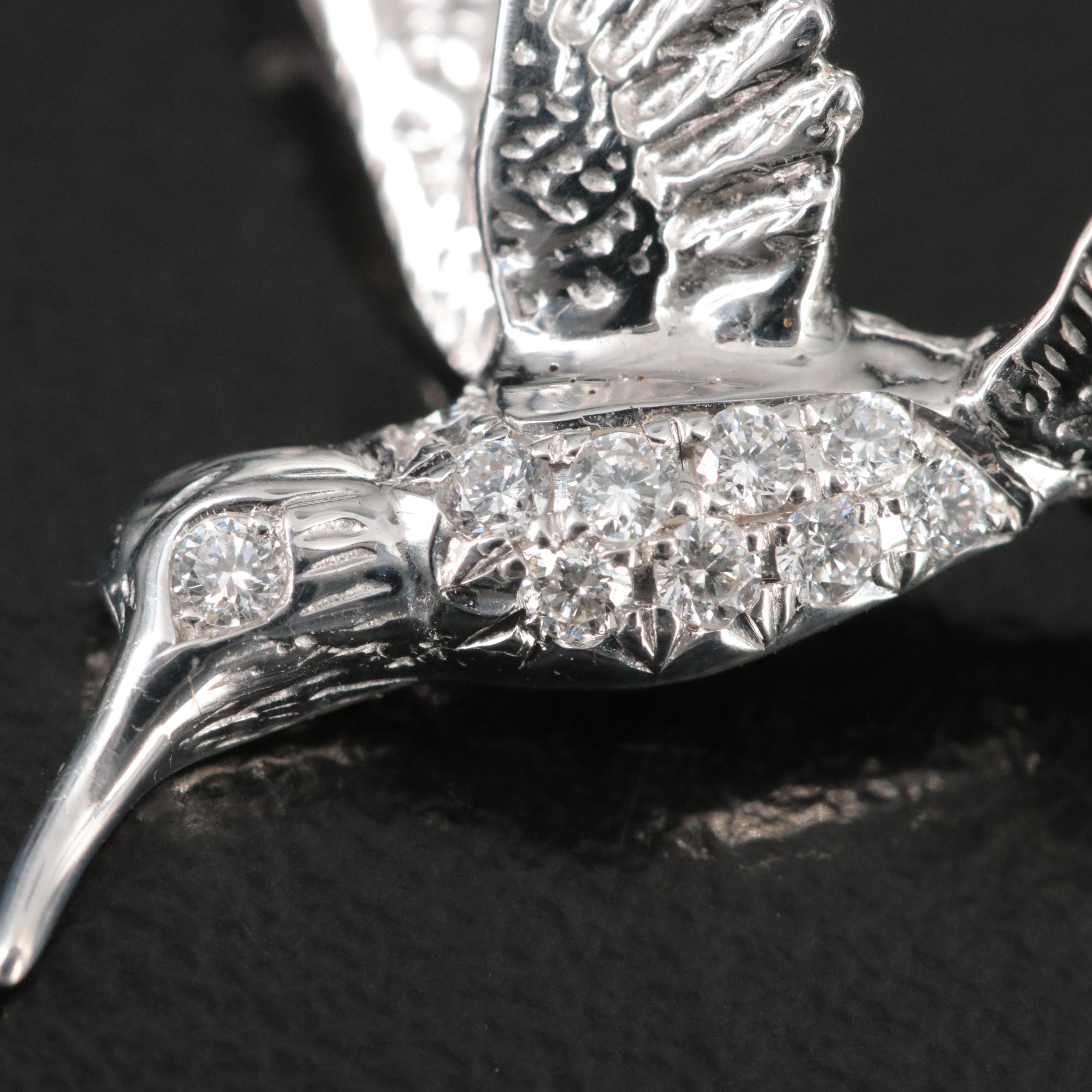 Roberto Coin Tiny Treasures 18K Diamond Hummingbird Pendant