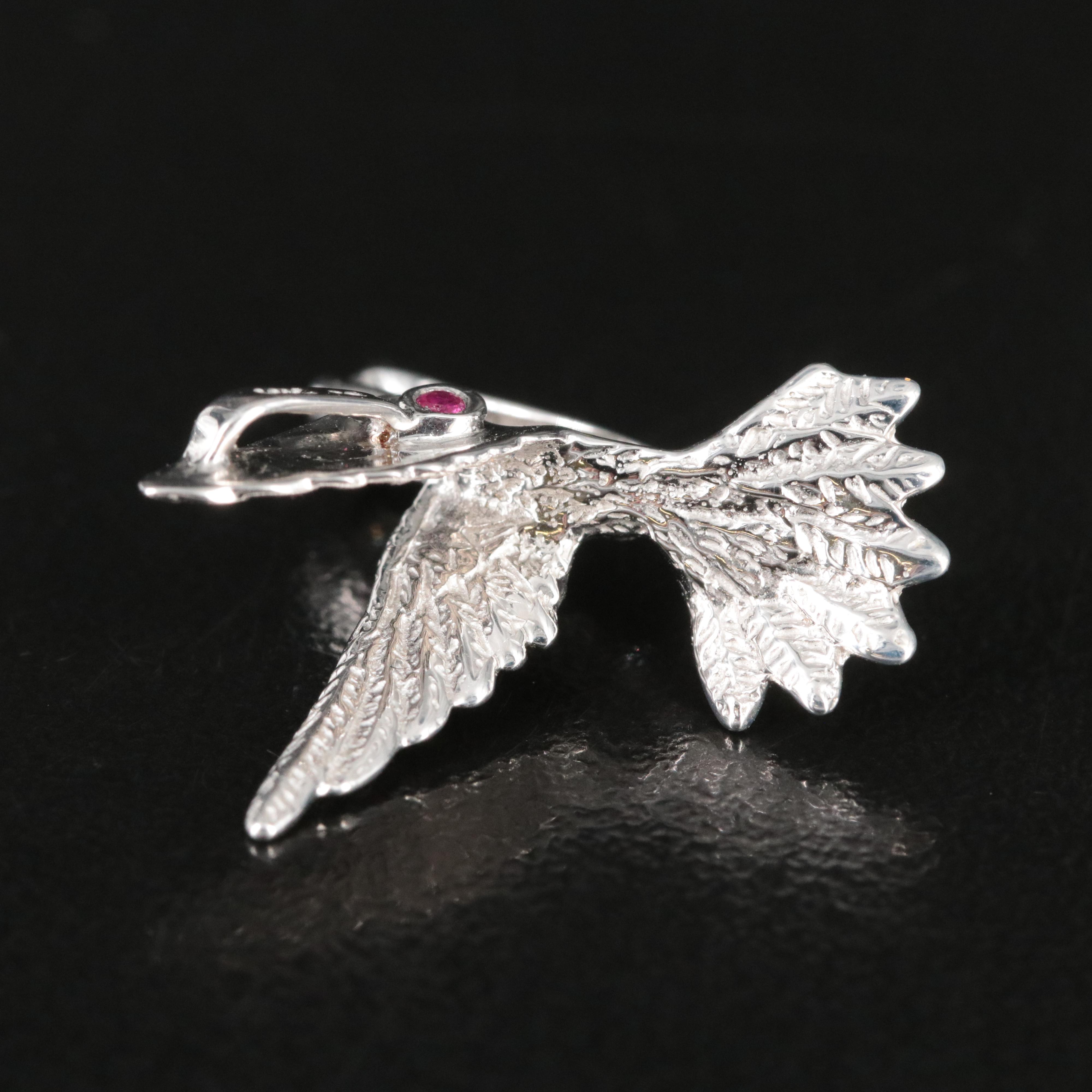 Roberto Coin Tiny Treasures 18K Diamond Hummingbird Pendant