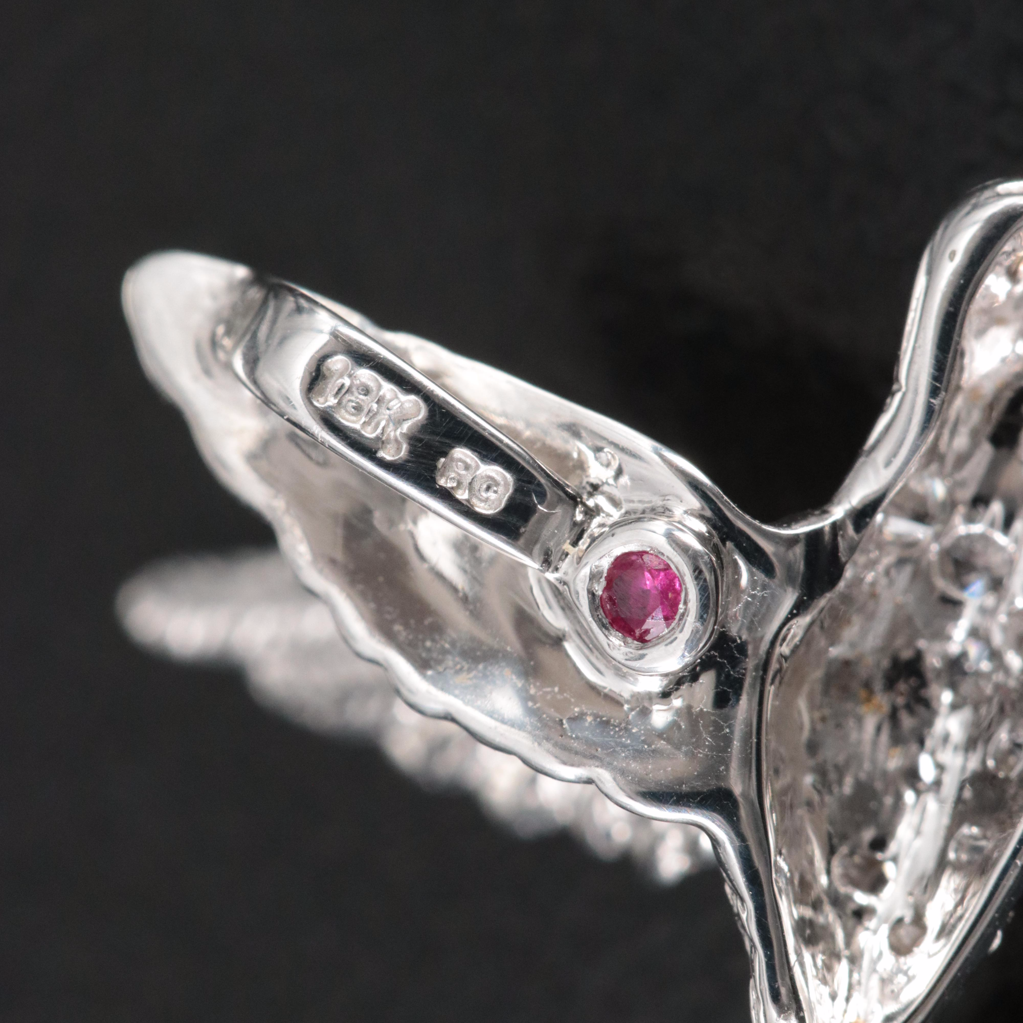 Roberto Coin Tiny Treasures 18K Diamond Hummingbird Pendant