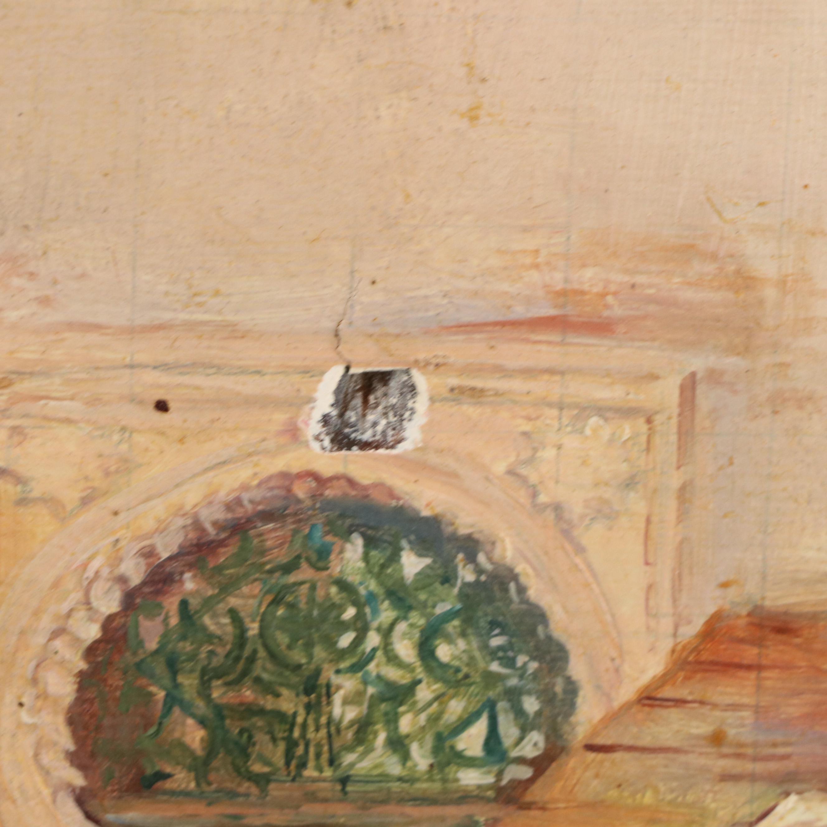 Emile Marin Orientalist Oil Painting of Open Market Scene