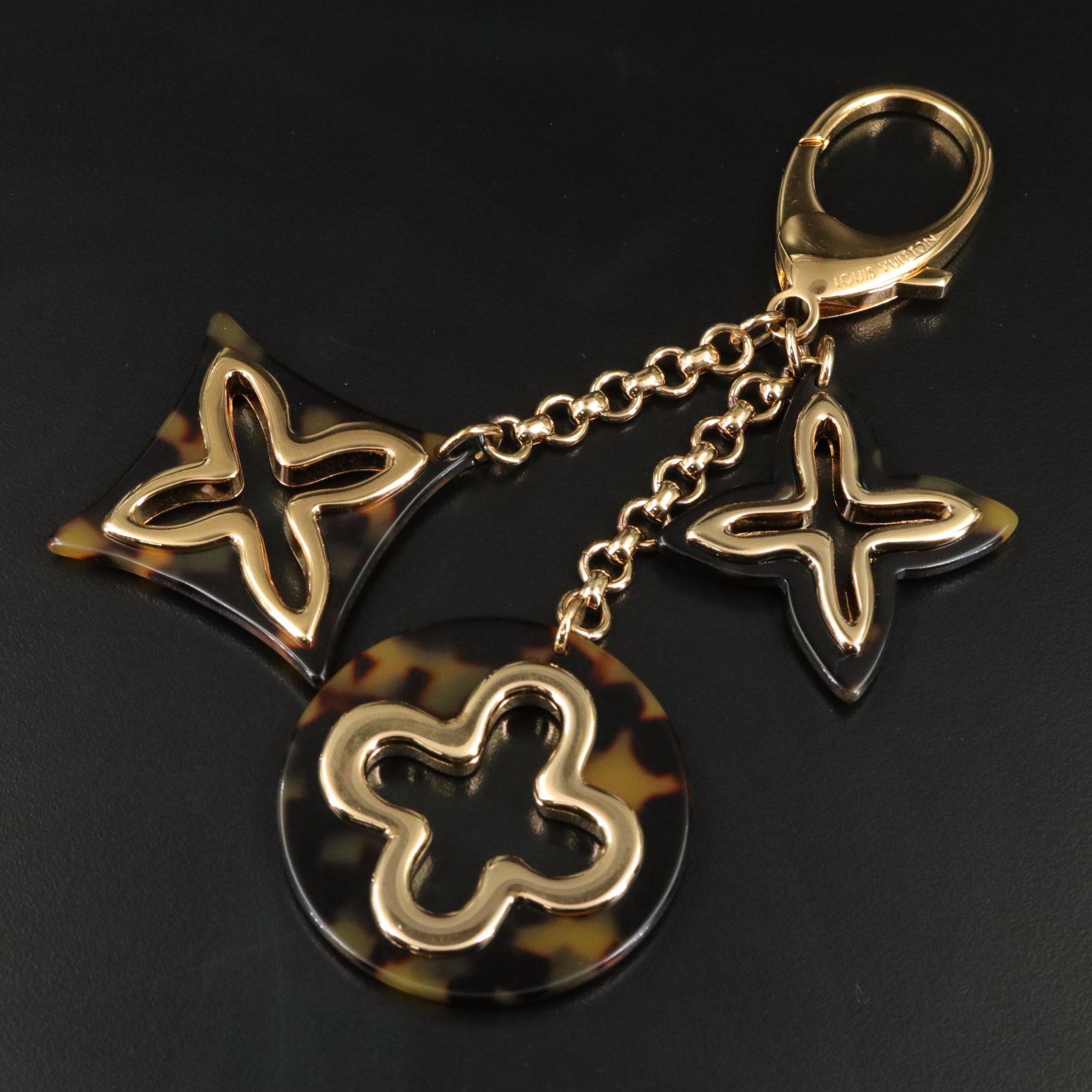 Louis Vuitton Gold Tone and Tortoise Shell Insolence Bag Charm