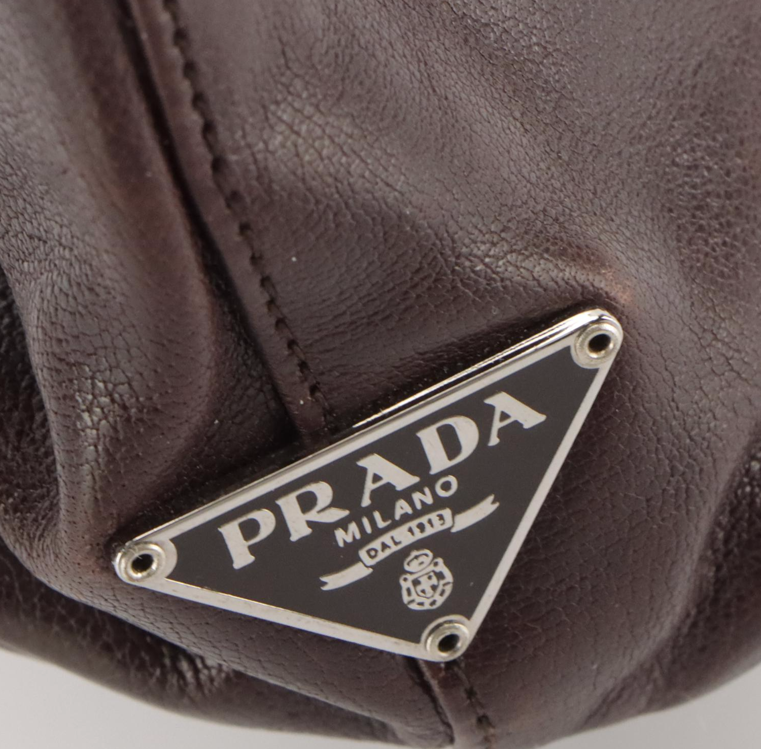 Prada Small Tote in Crinkled Lambskin Leather