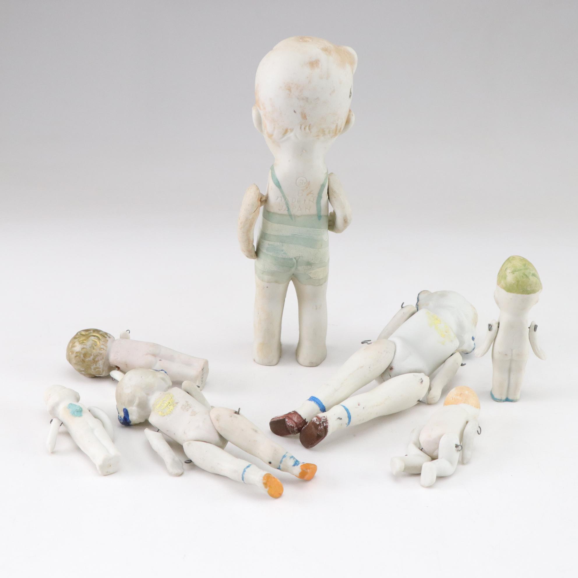 Antique Bisque Kewpies and Jointed Dolls, Many Made In Japan