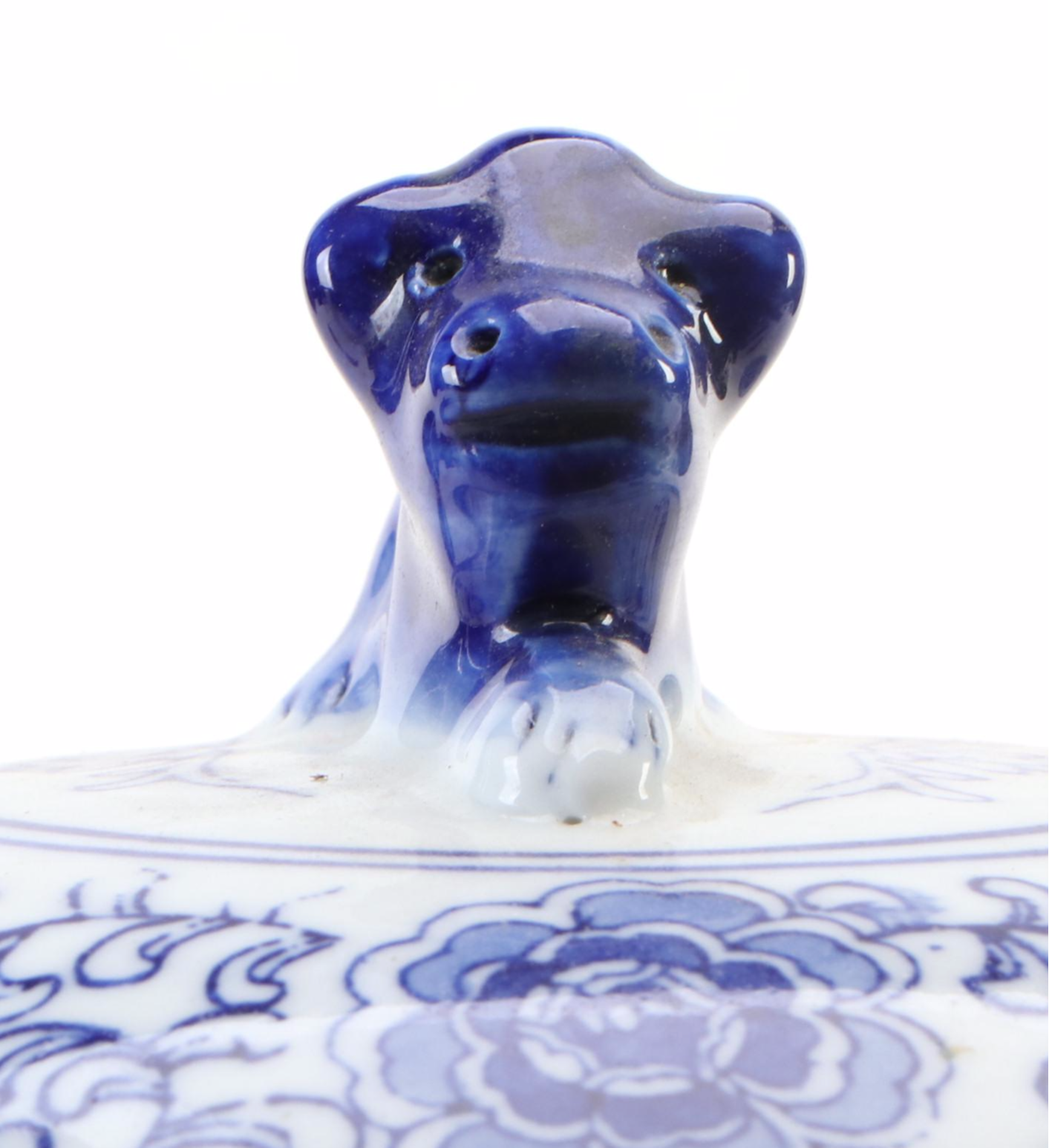 Chinese Blue and White Ginger Jar and Wood Stand with Portuguese Ceramic Planter