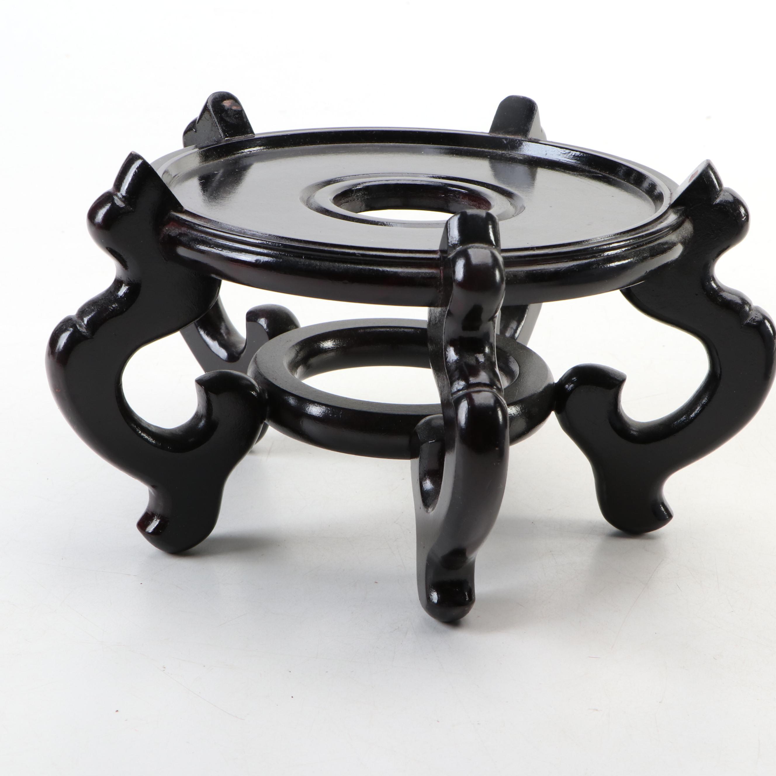 Chinese Blue and White Ginger Jar and Wood Stand with Portuguese Ceramic Planter