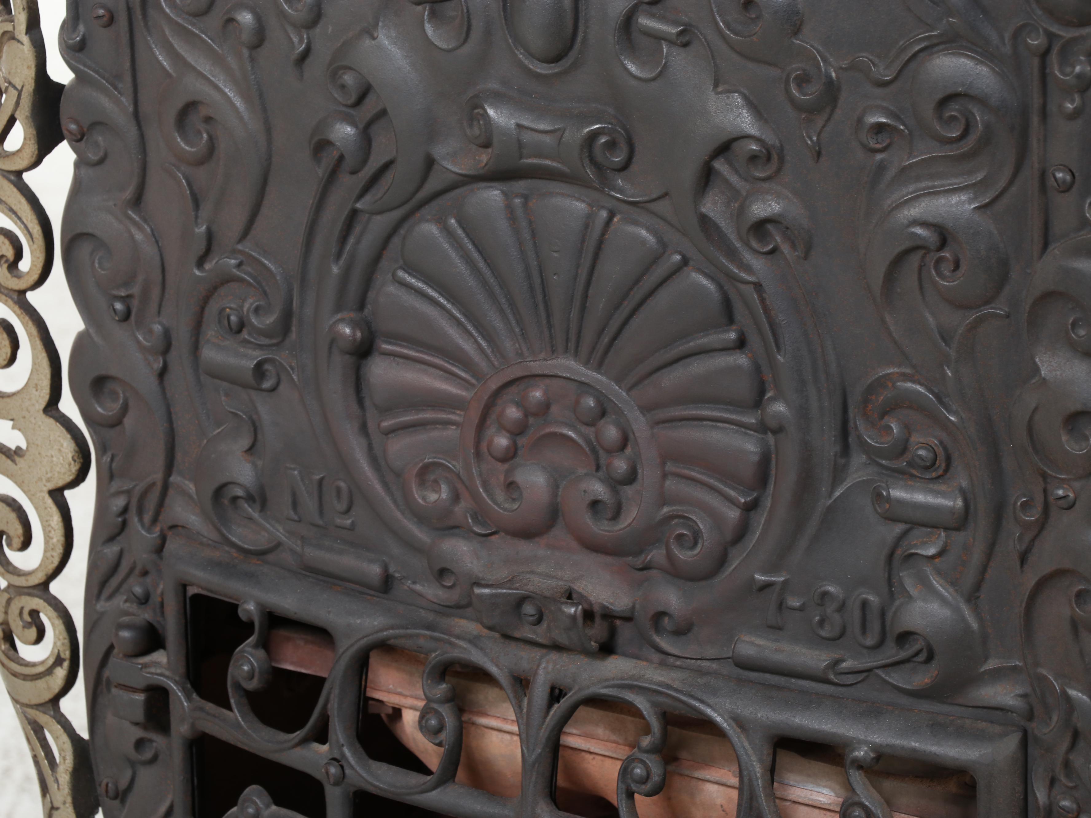 Late Victorian Quad Stove Mfg "Quad" Gas Parlor Heater