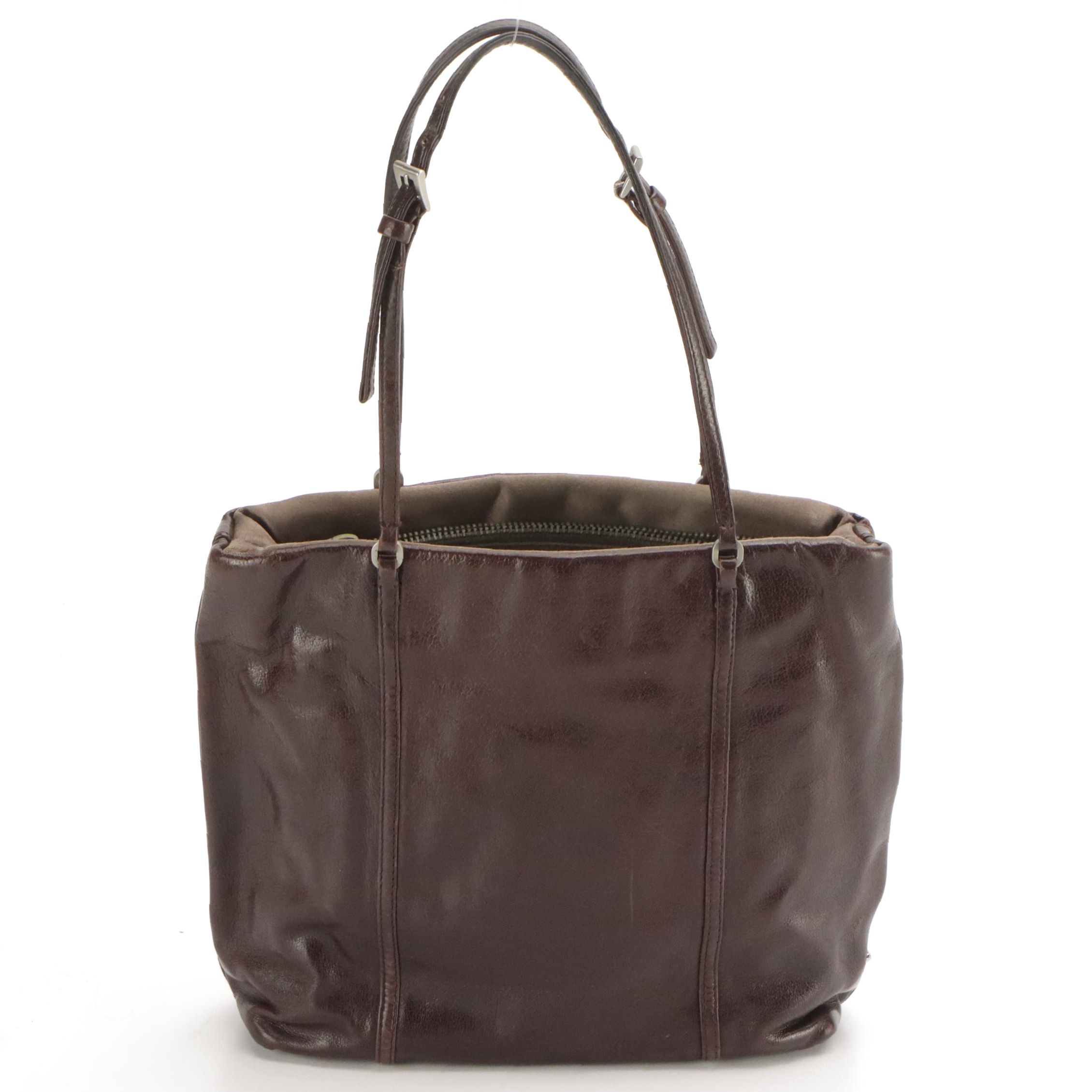 Prada Small Tote in Crinkled Lambskin Leather