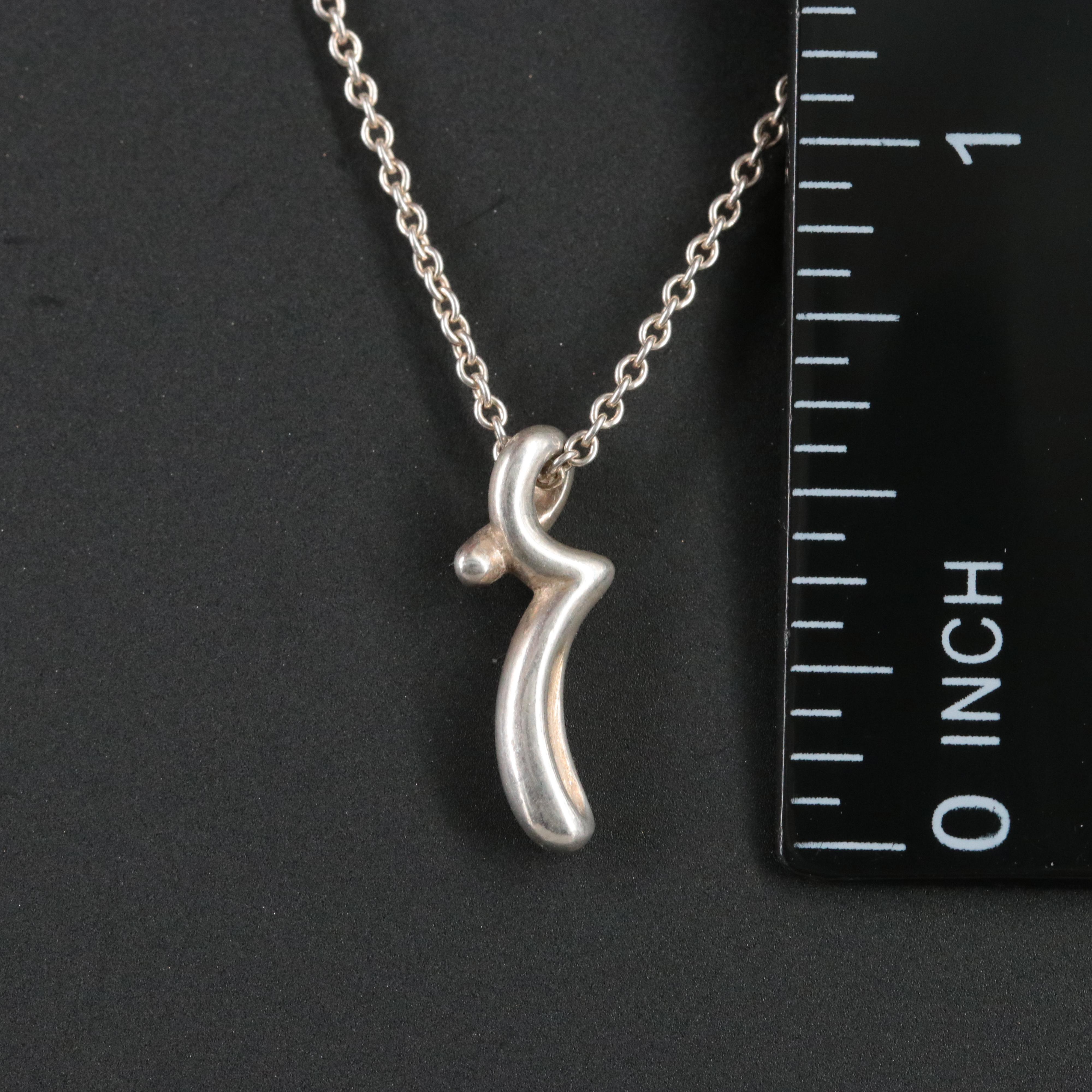 Elsa Peretti for Tiffany & Co. Sterling Alphabet Letter "R" Necklace