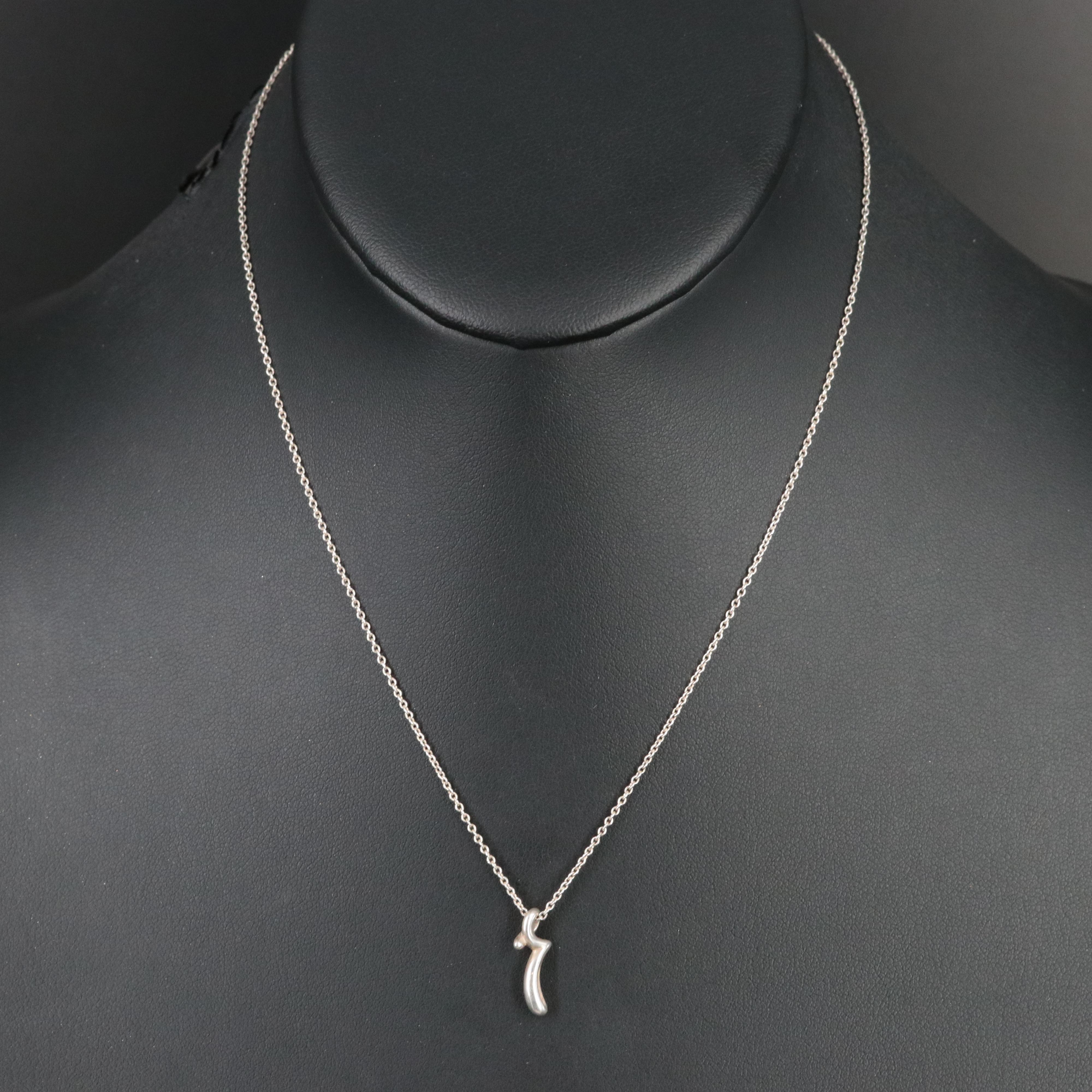 Elsa Peretti for Tiffany & Co. Sterling Alphabet Letter "R" Necklace