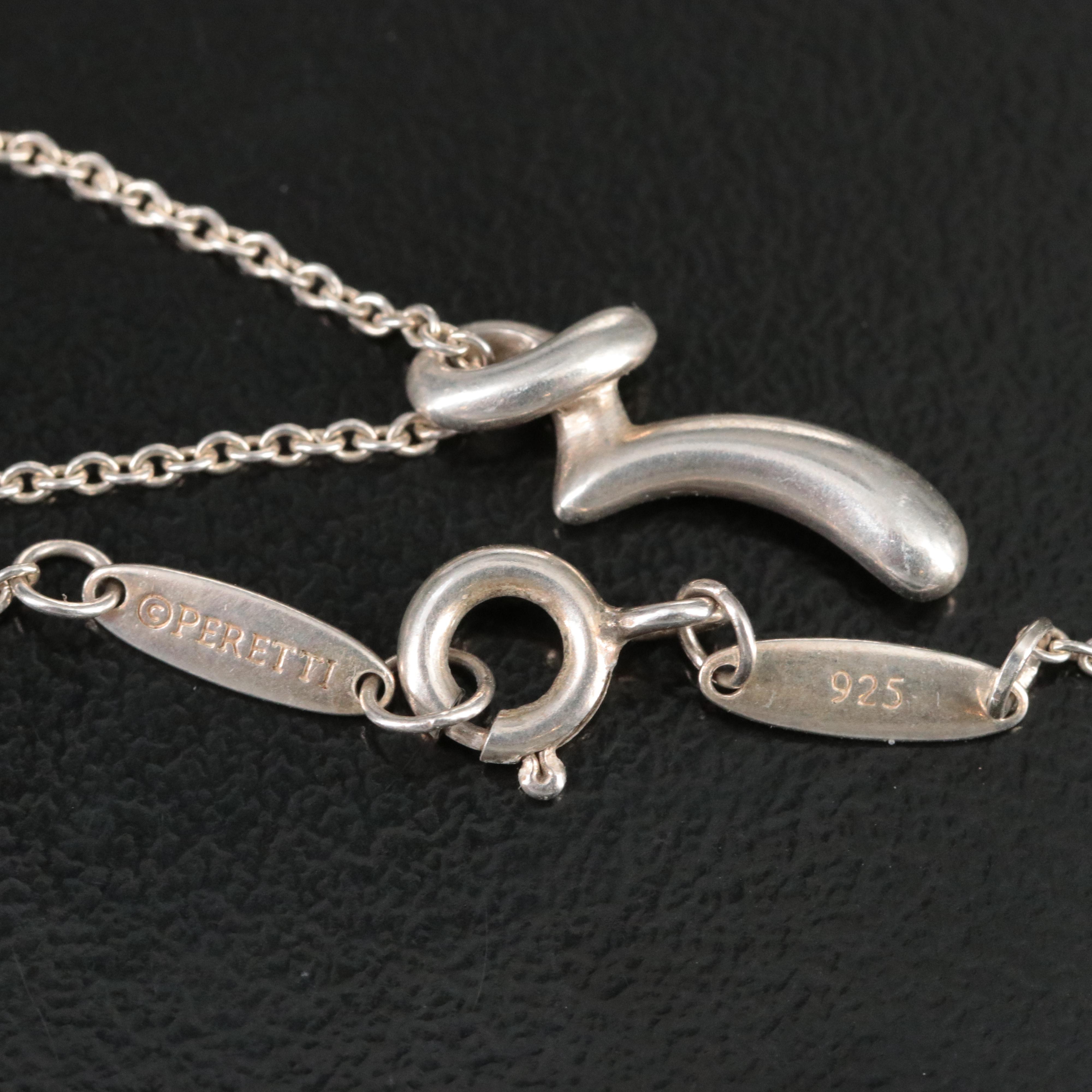 Elsa Peretti for Tiffany & Co. Sterling Alphabet Letter "R" Necklace