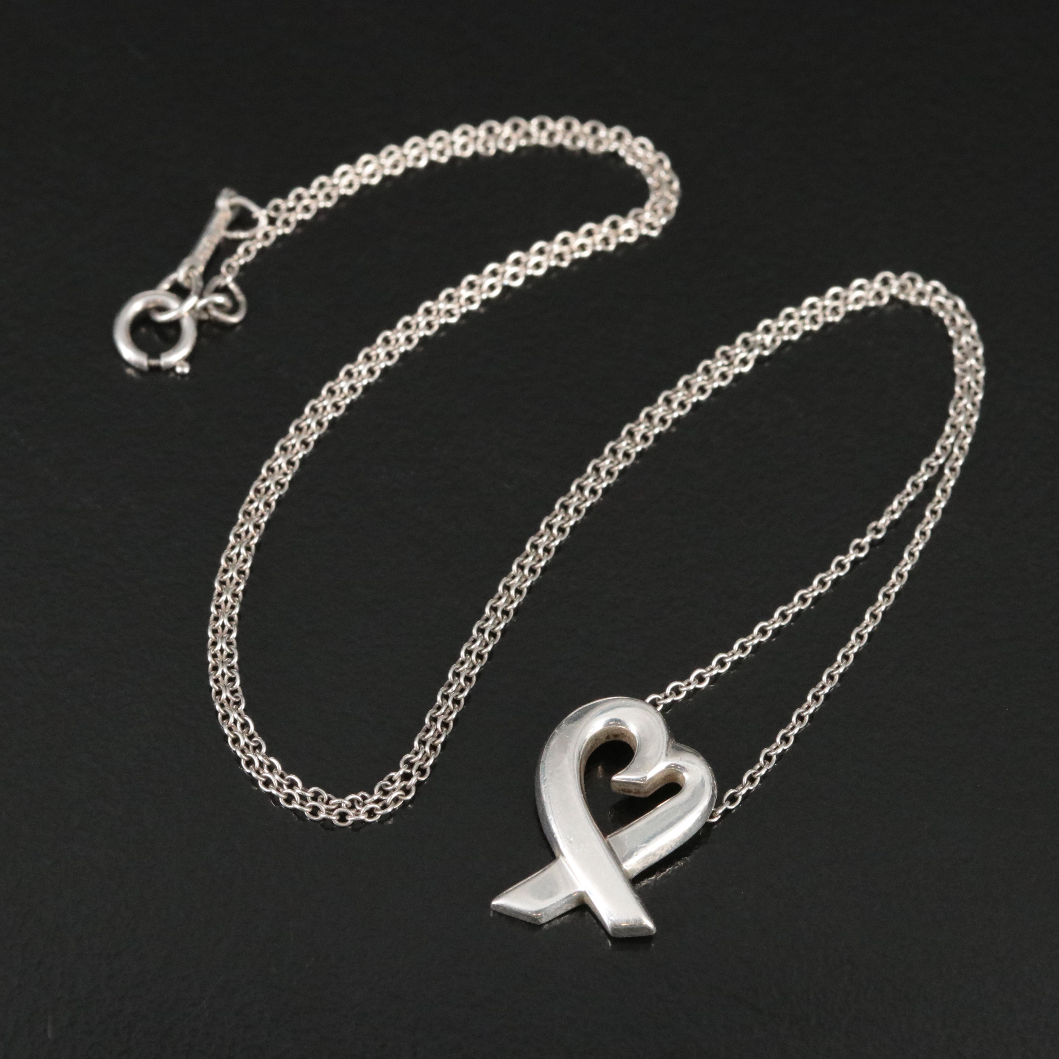 Paloma Picasso for Tiffany & Co. Loving Heart Sterling Necklace