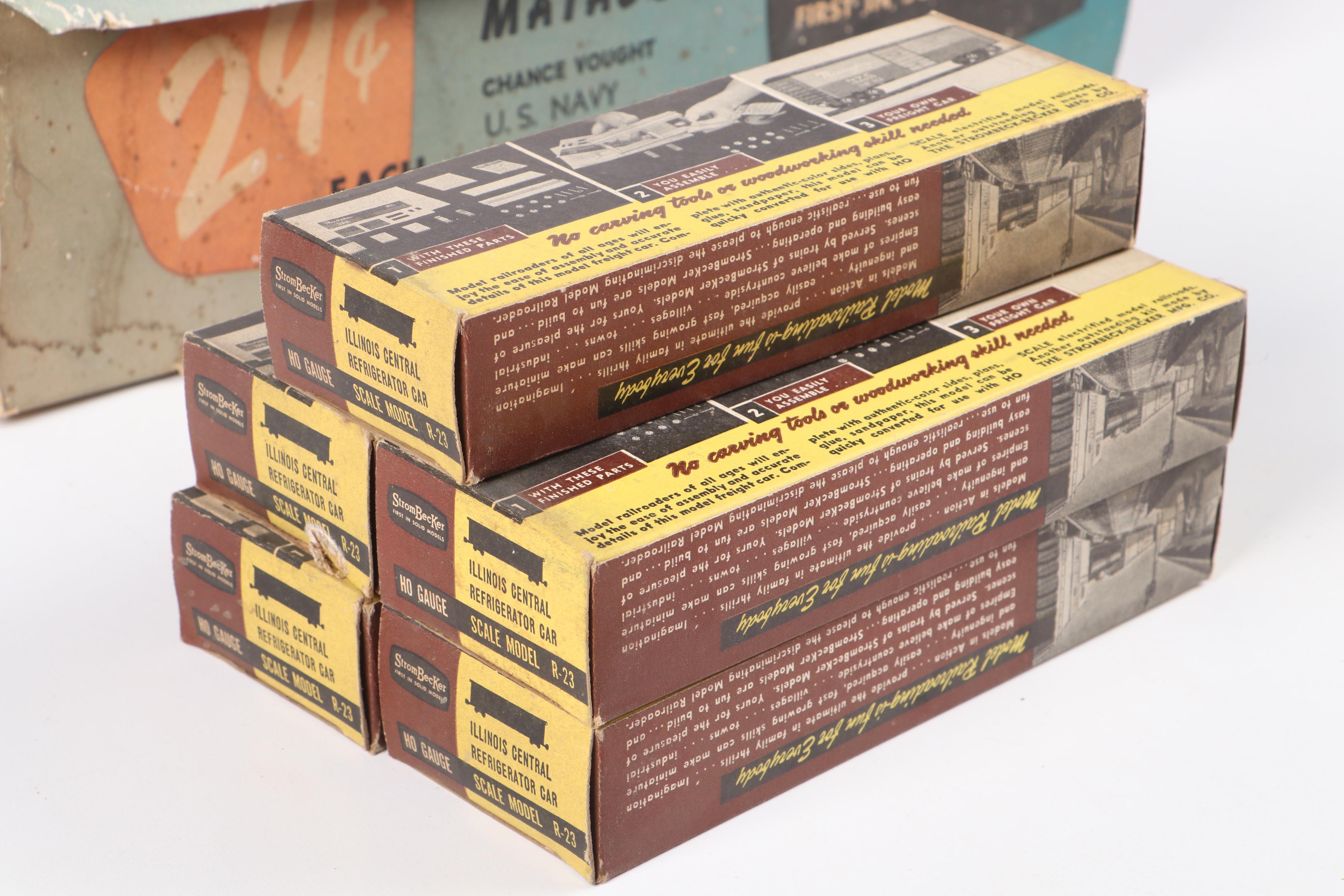 Strombecker Guided Missile Model Kits, USAF Matador Kit and Freight Cars