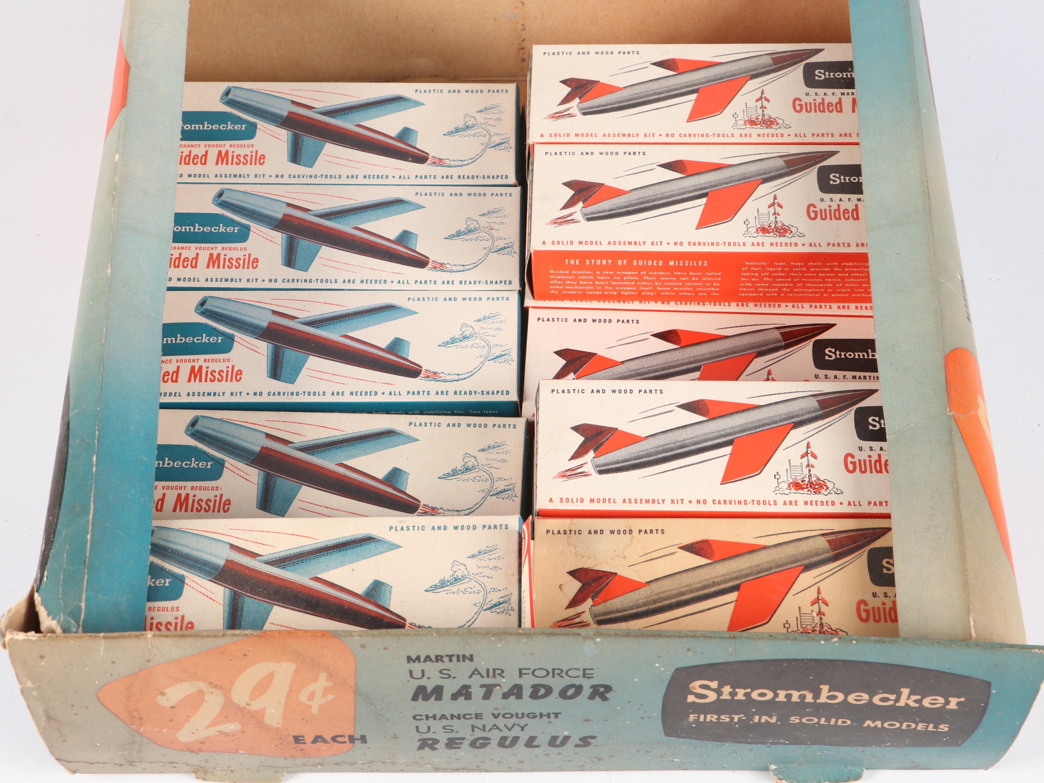 Strombecker Guided Missile Model Kits, USAF Matador Kit and Freight Cars