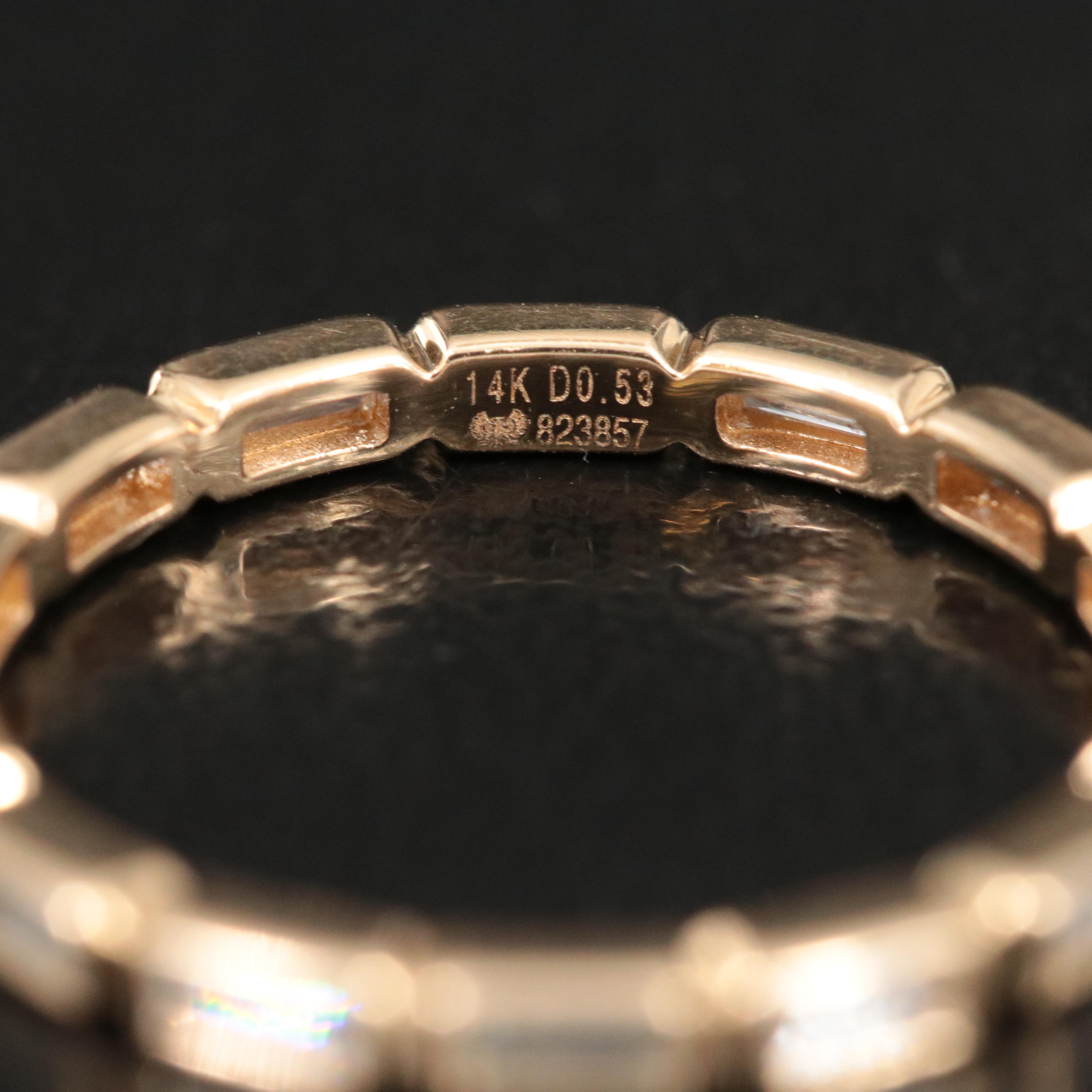 14K 0.53 CTW Diamond Baguette Eternity Ring