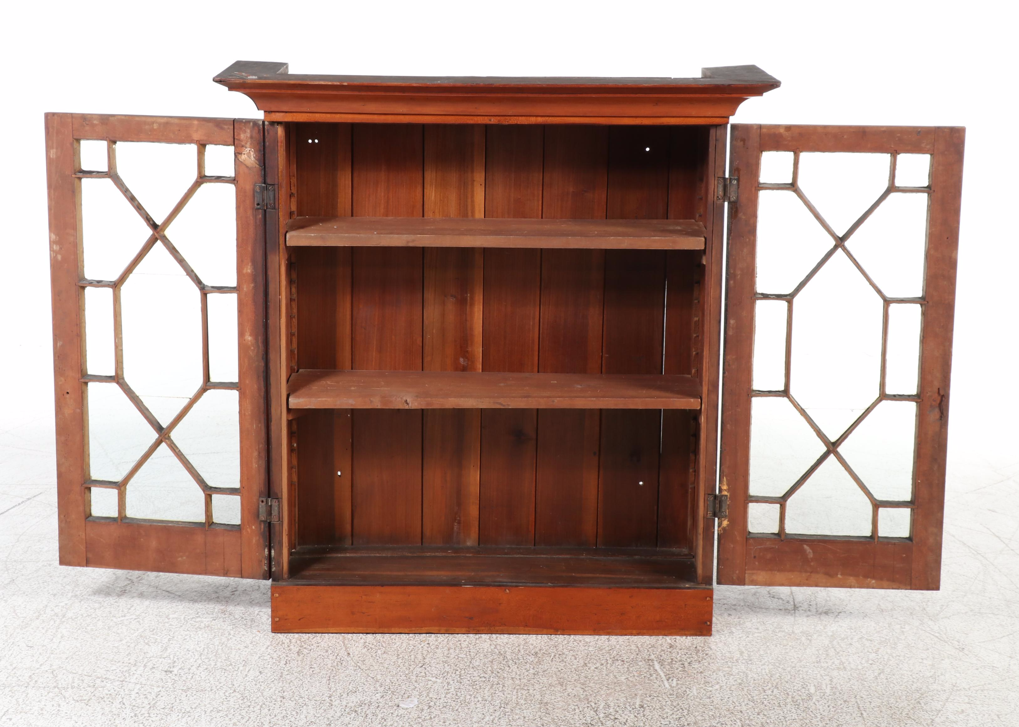 American Cherrywood and Glazed-Door Bookcase, 19th Century