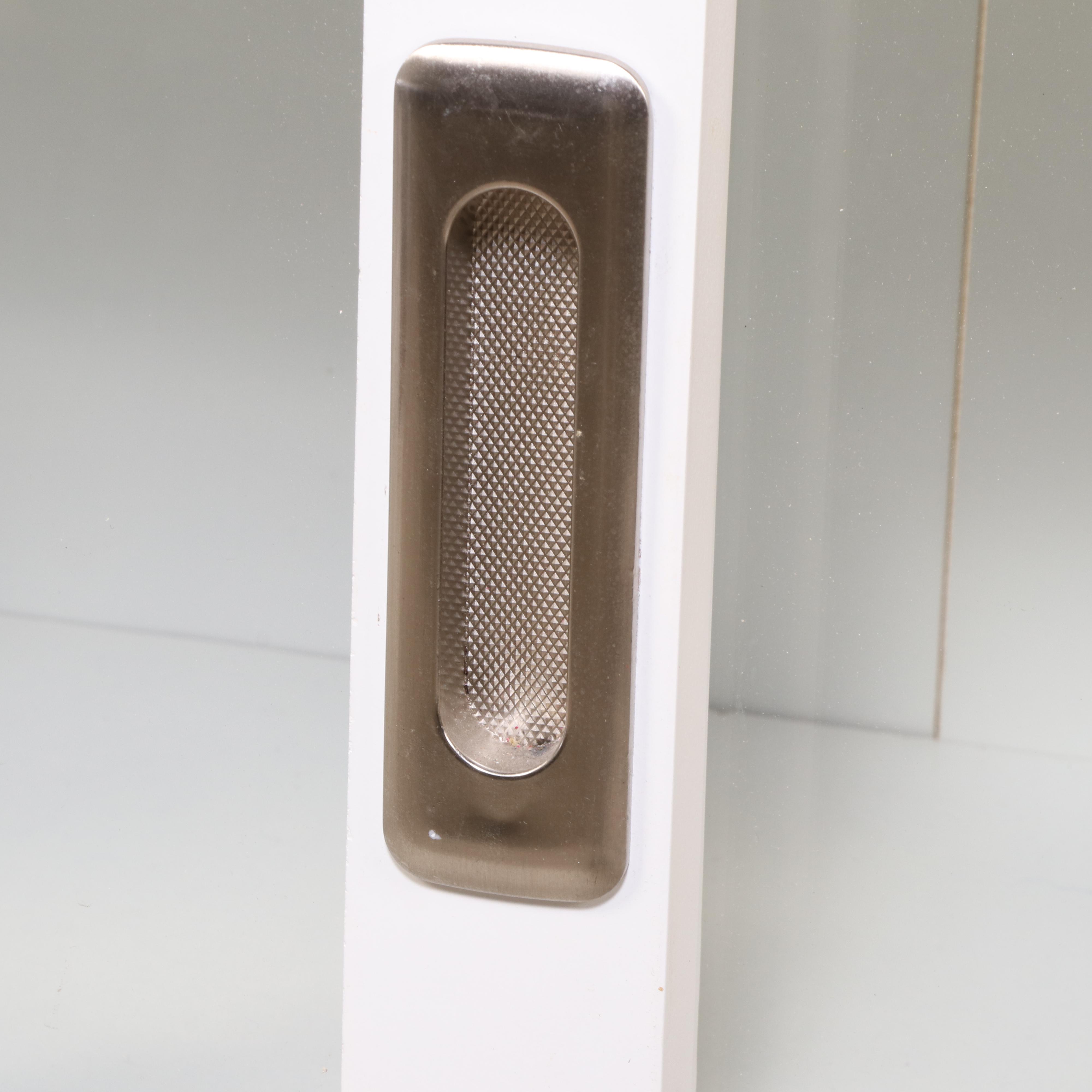 Contemporary White Sliding-Door Bookcase