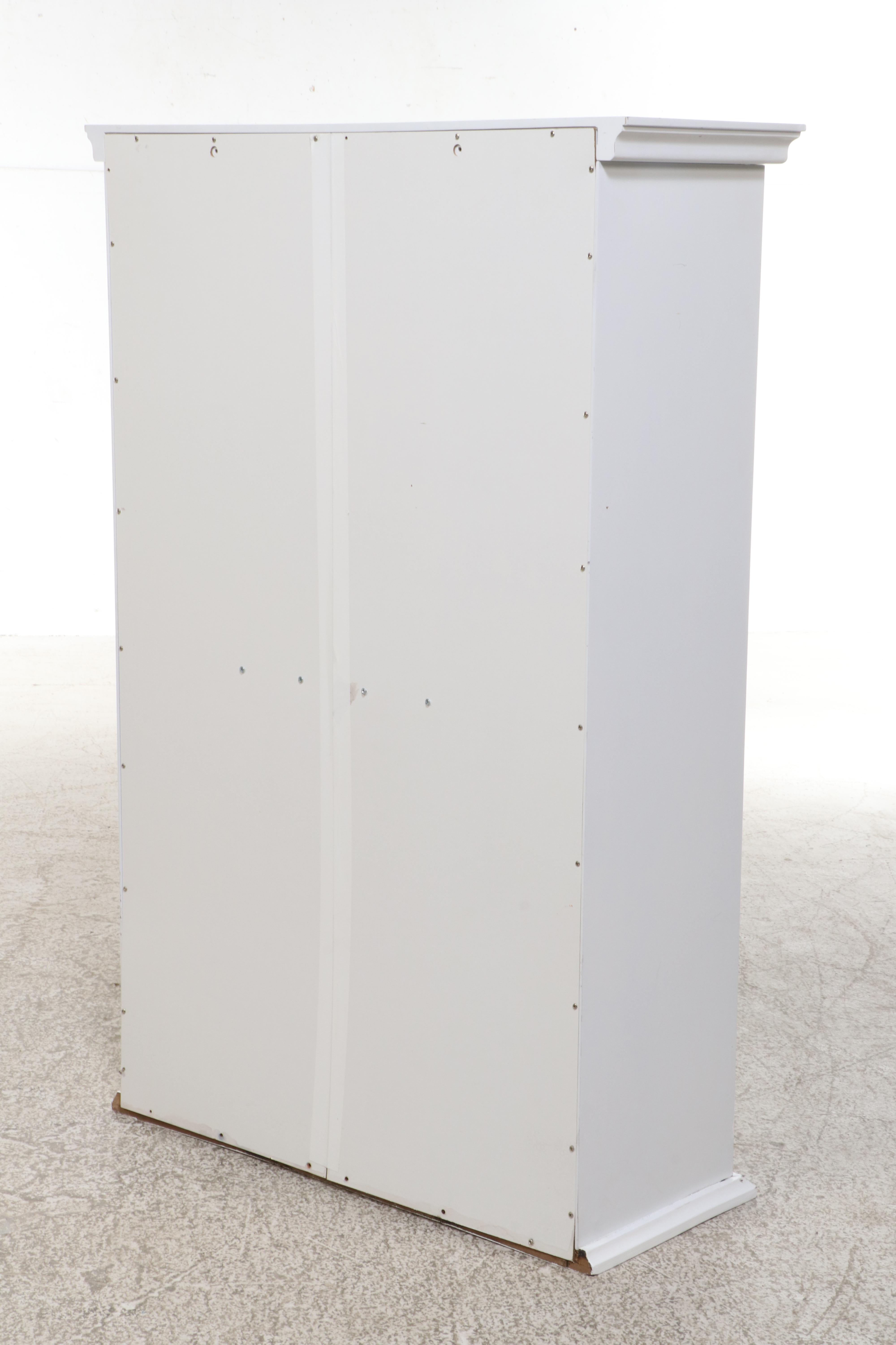 Contemporary White Sliding-Door Bookcase