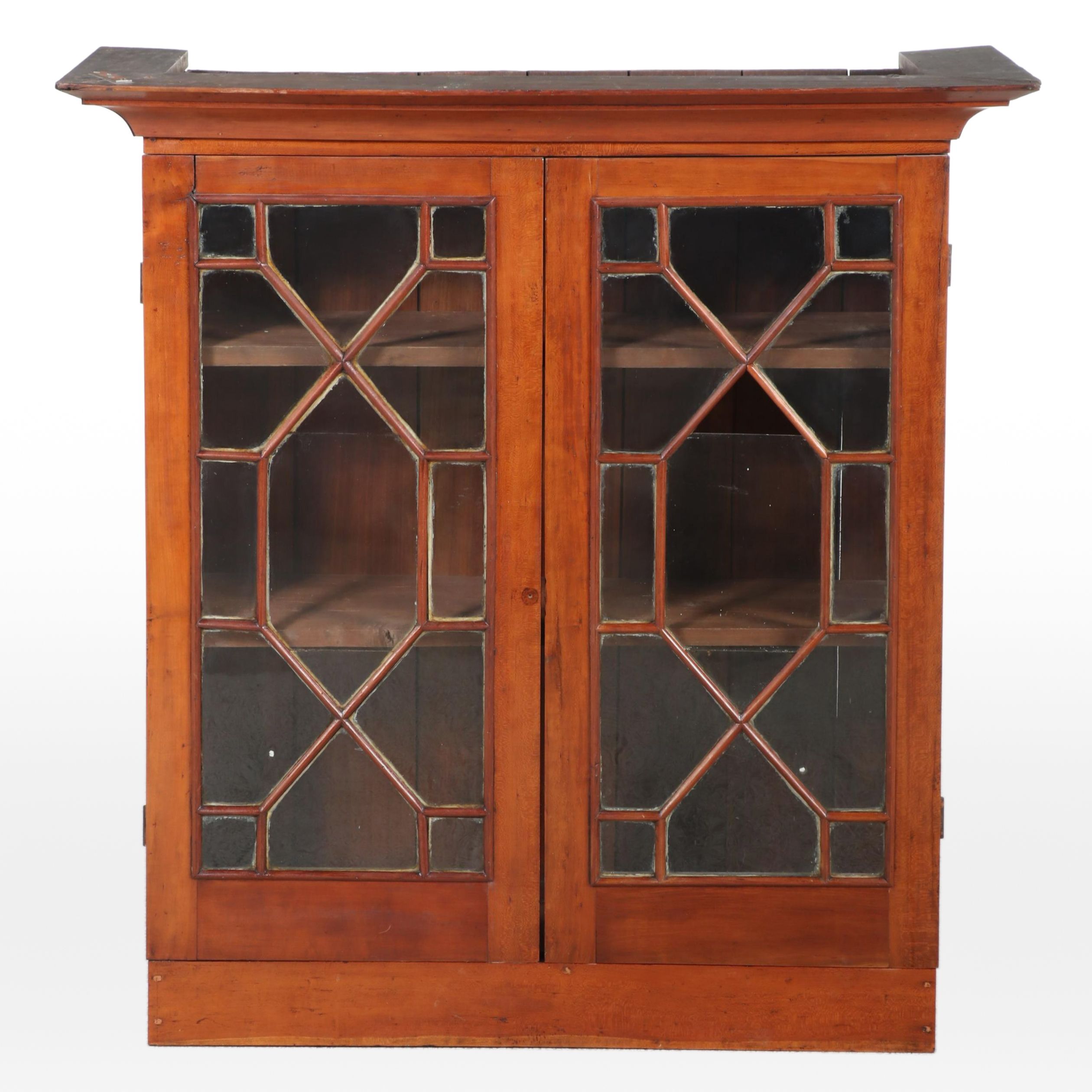 American Cherrywood and Glazed-Door Bookcase, 19th Century