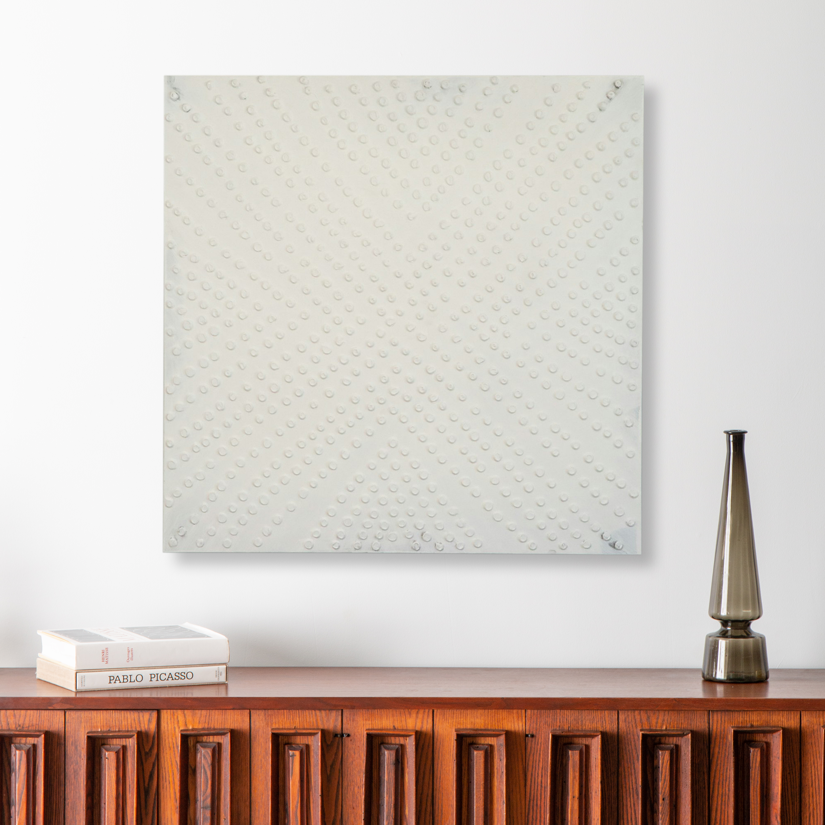 Sarah Brooke Mixed Media Painting Abstract "Alto White"