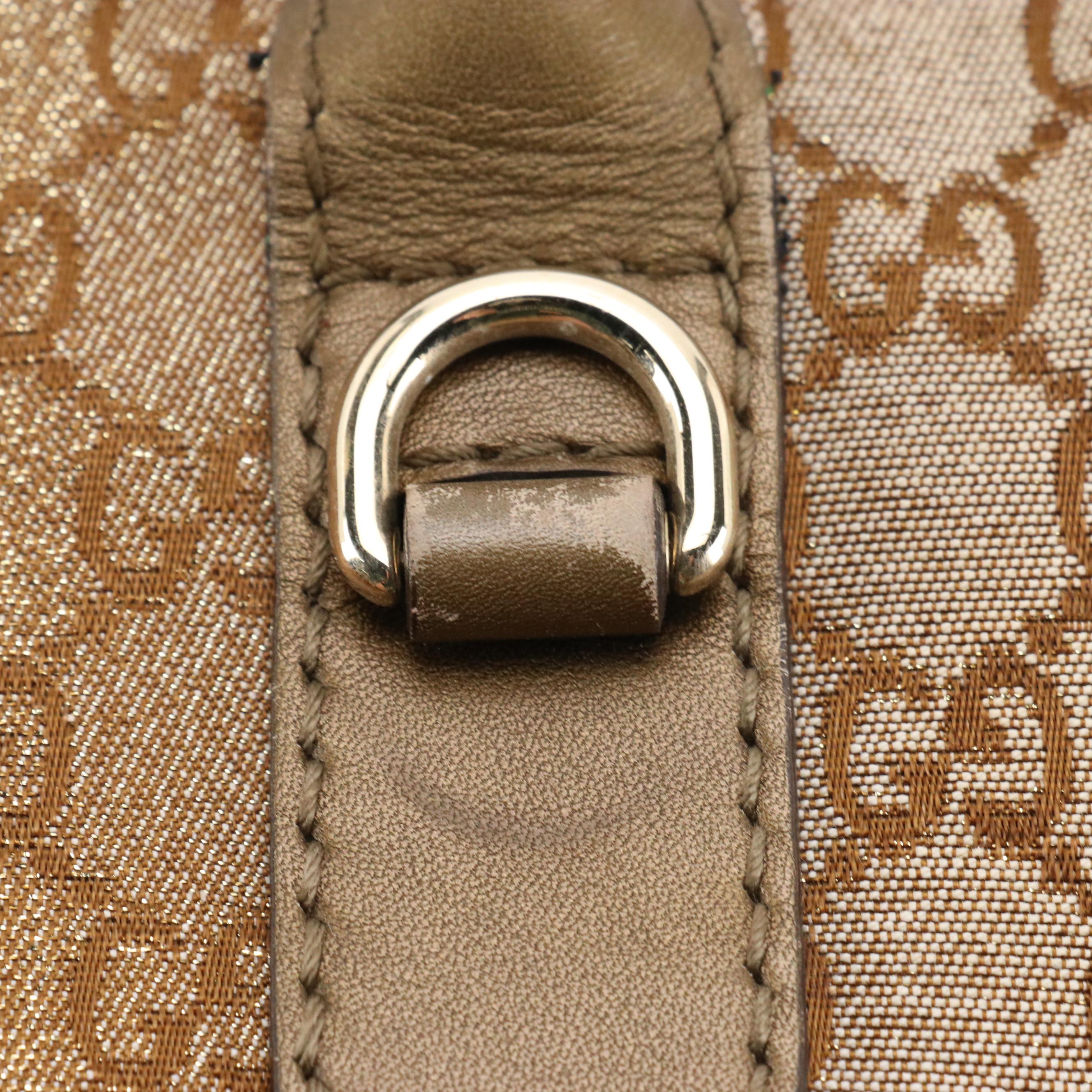 Gucci Heart Bit Charms Tote Bag in GG Lurex Canvas and Metallic Leather