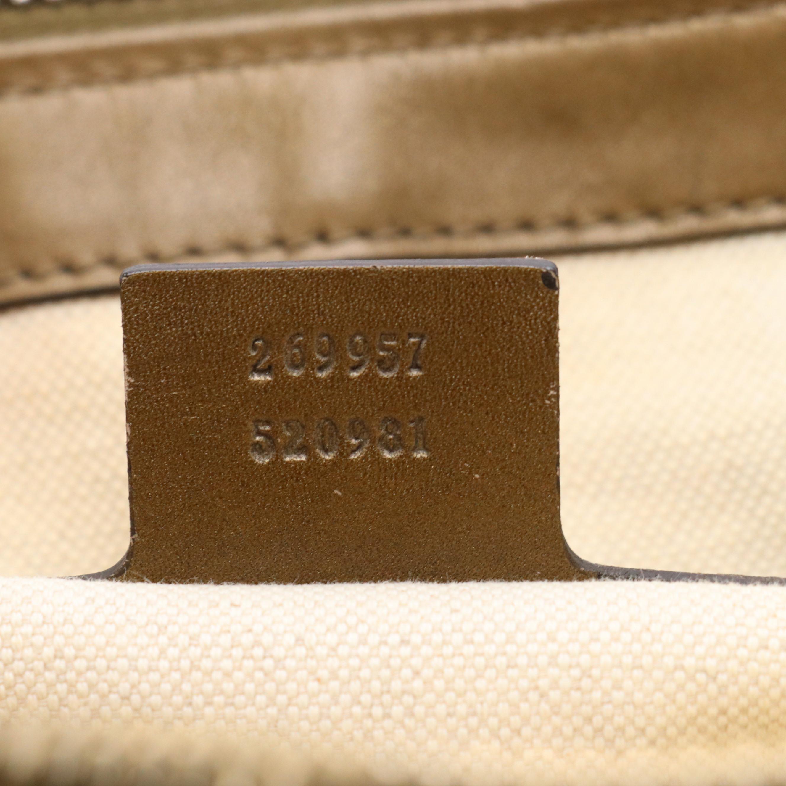 Gucci Heart Bit Charms Tote Bag in GG Lurex Canvas and Metallic Leather