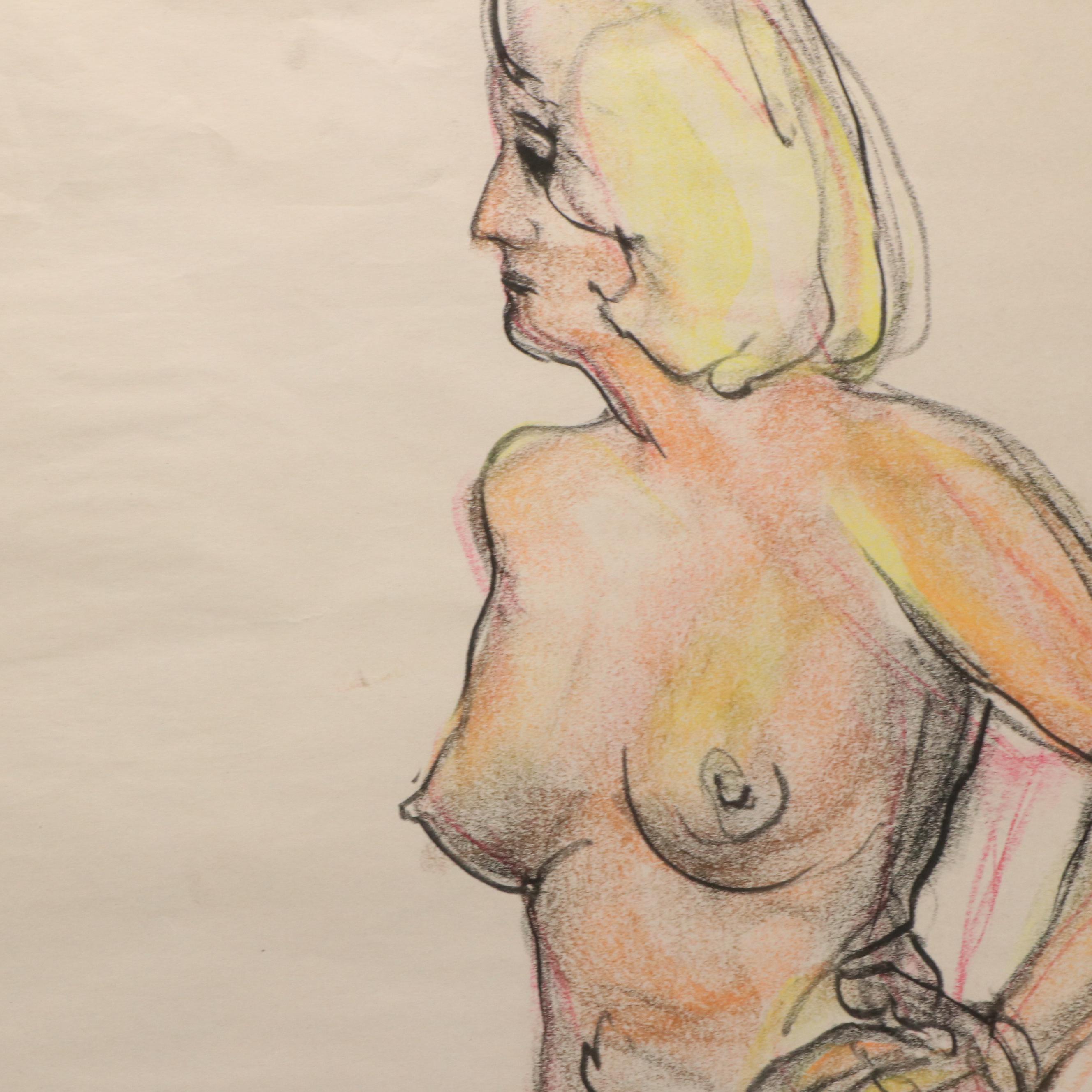 Nude Figural Drawing, Late 20th Century