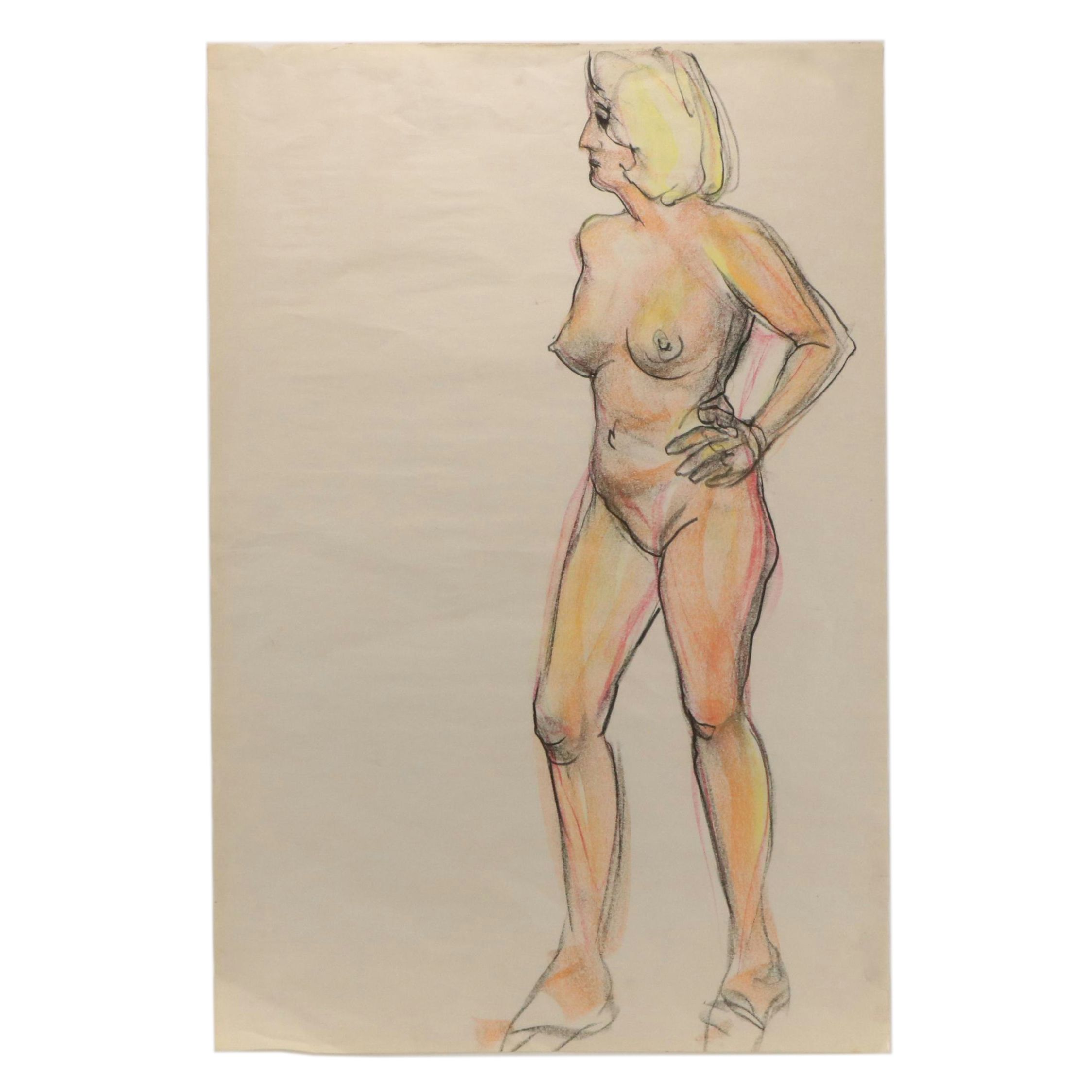 Nude Figural Drawing, Late 20th Century