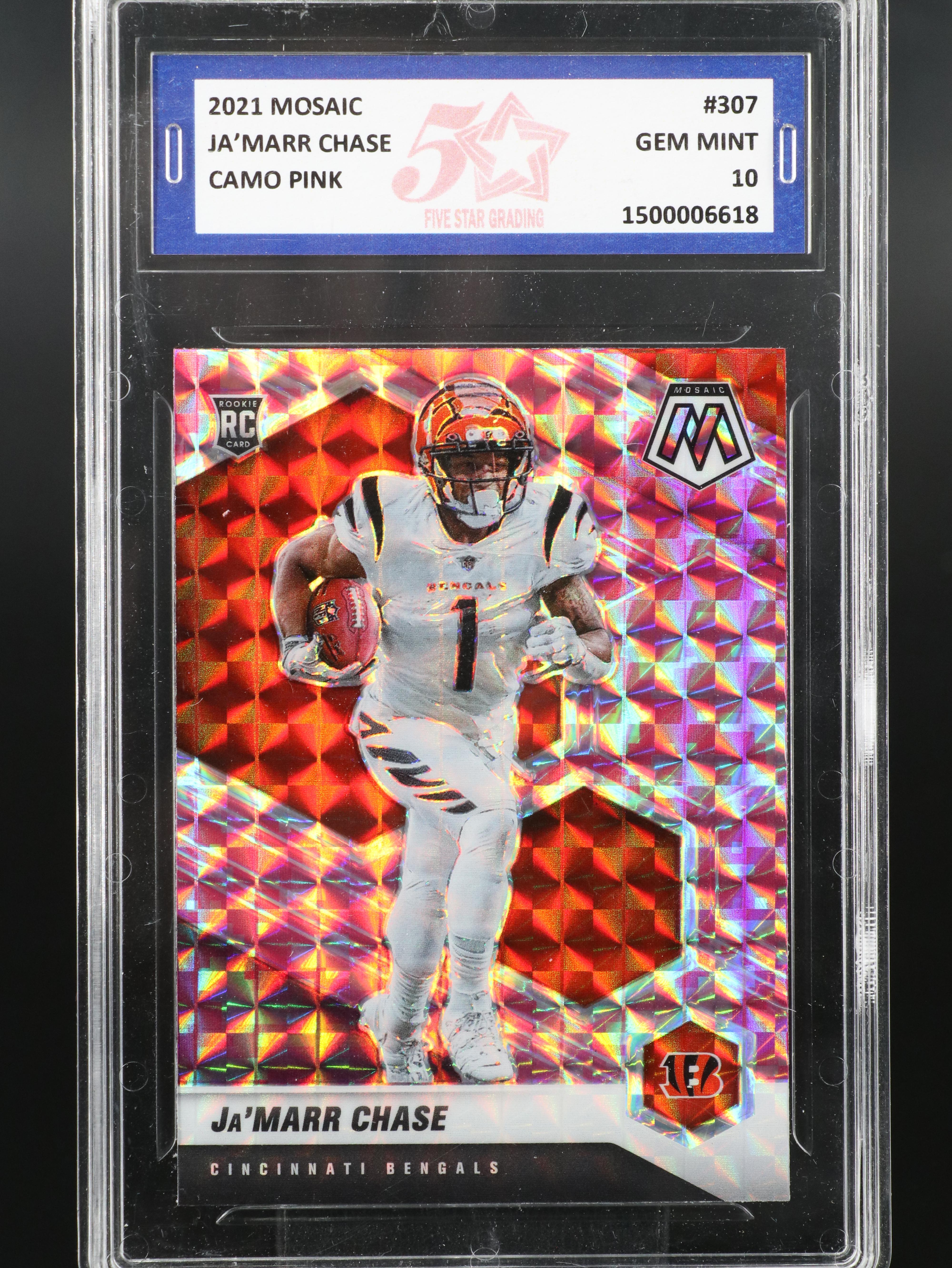 2021 Ja'Marr Chase Slabbed Mosaic, Optic, and Prizm Rookie Football Cards