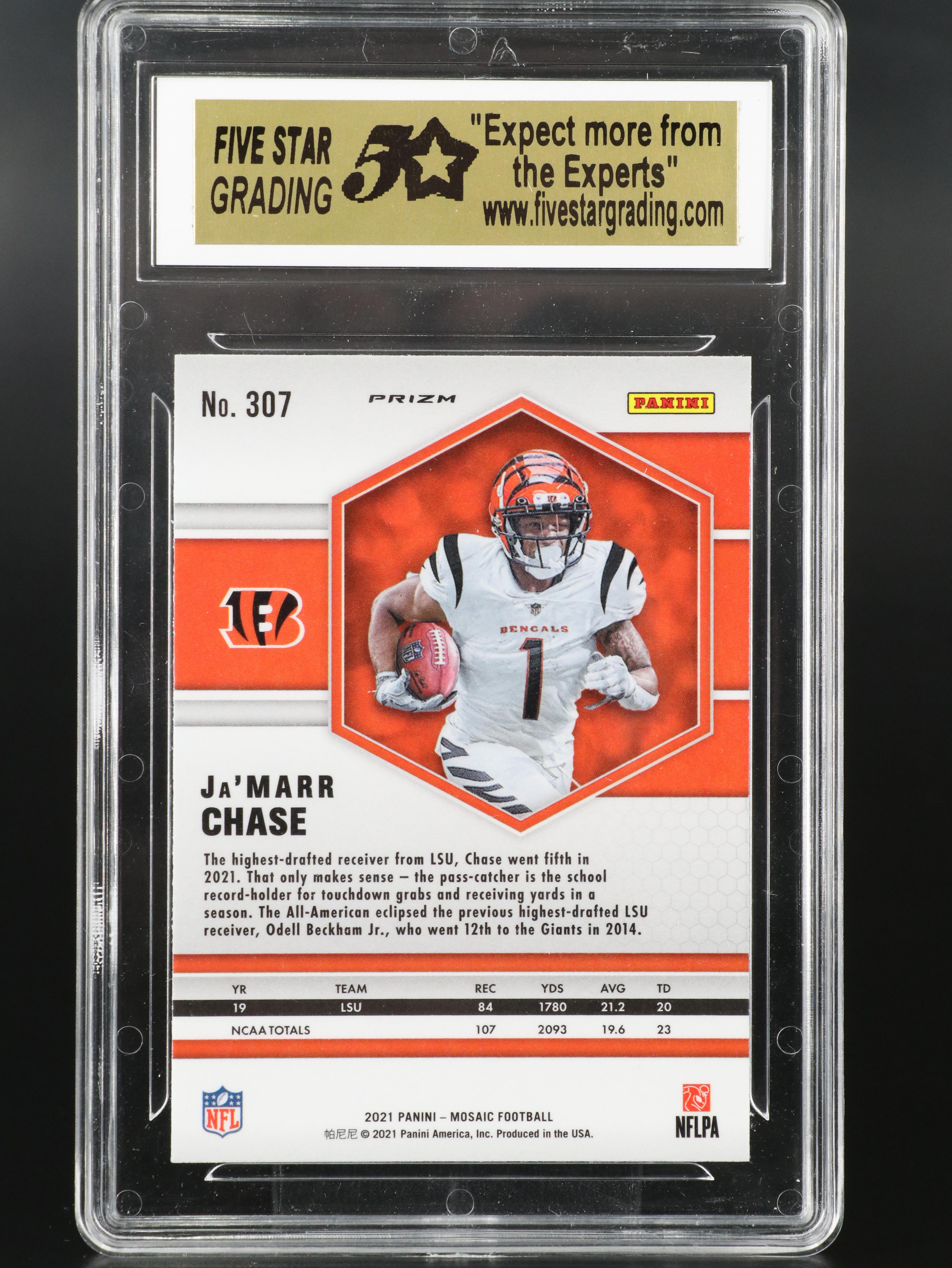 2021 Ja'Marr Chase Slabbed Mosaic, Optic, and Prizm Rookie Football Cards