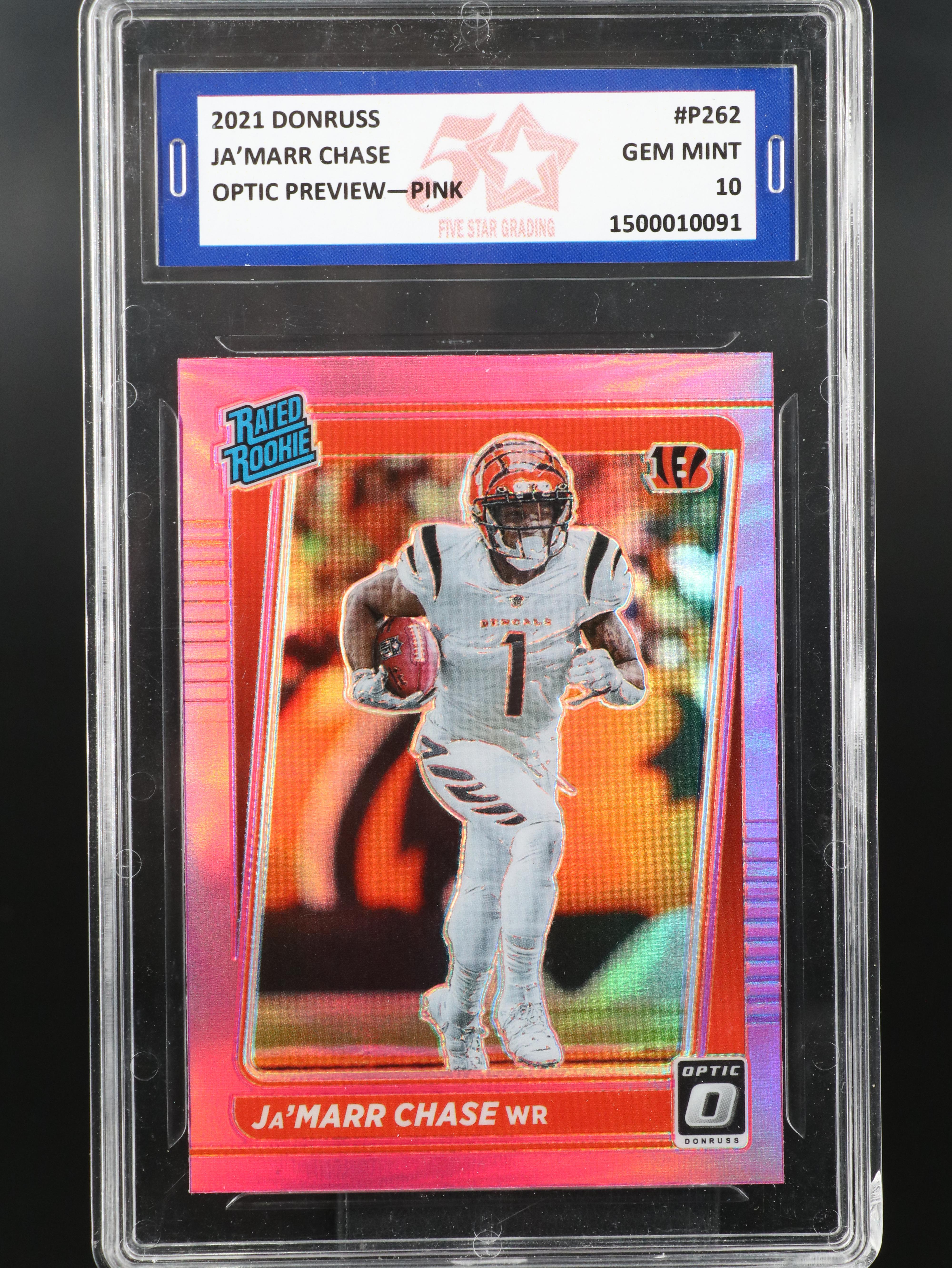 2021 Ja'Marr Chase Slabbed Mosaic, Optic, and Prizm Rookie Football Cards