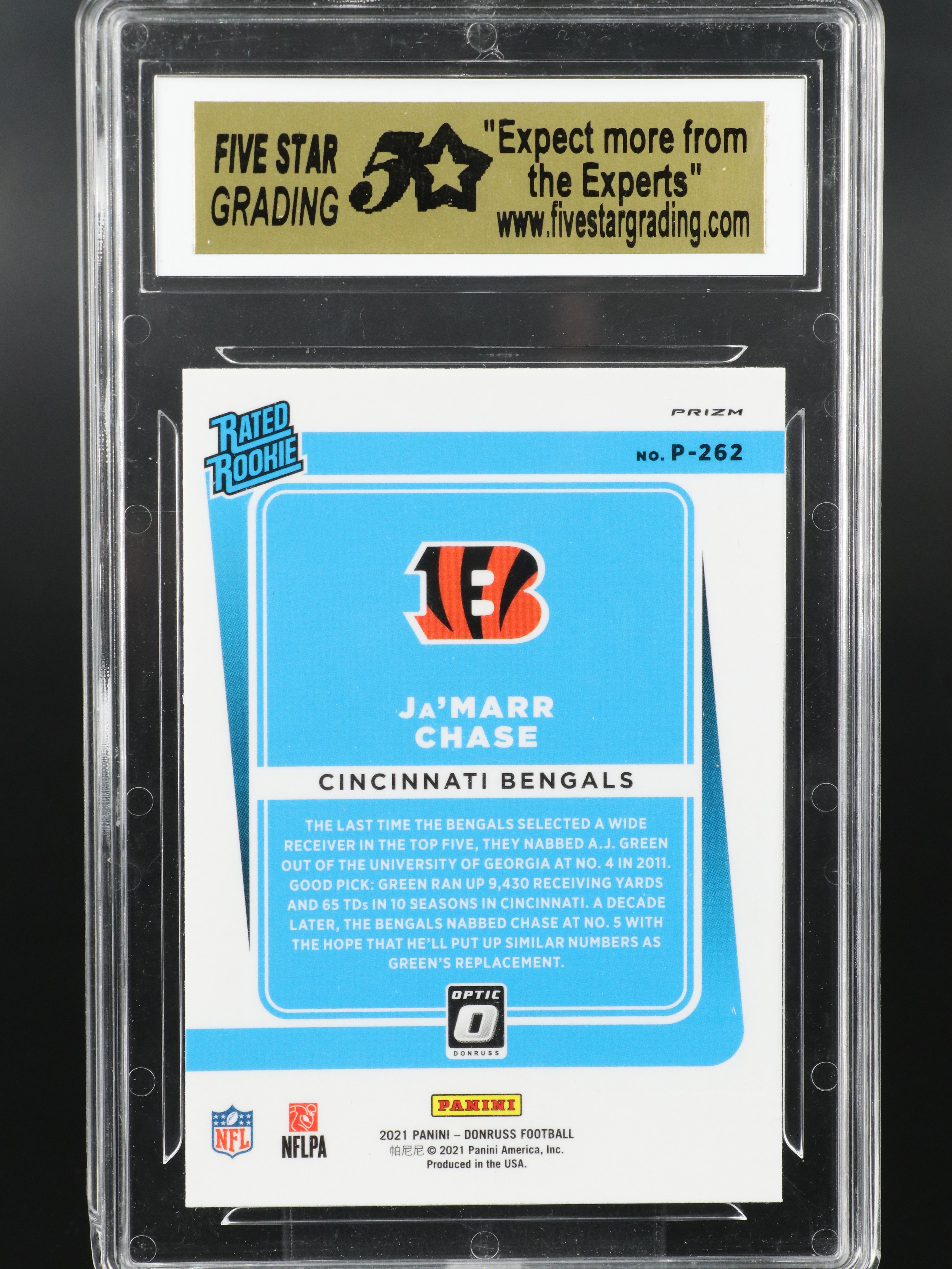 2021 Ja'Marr Chase Slabbed Mosaic, Optic, and Prizm Rookie Football Cards