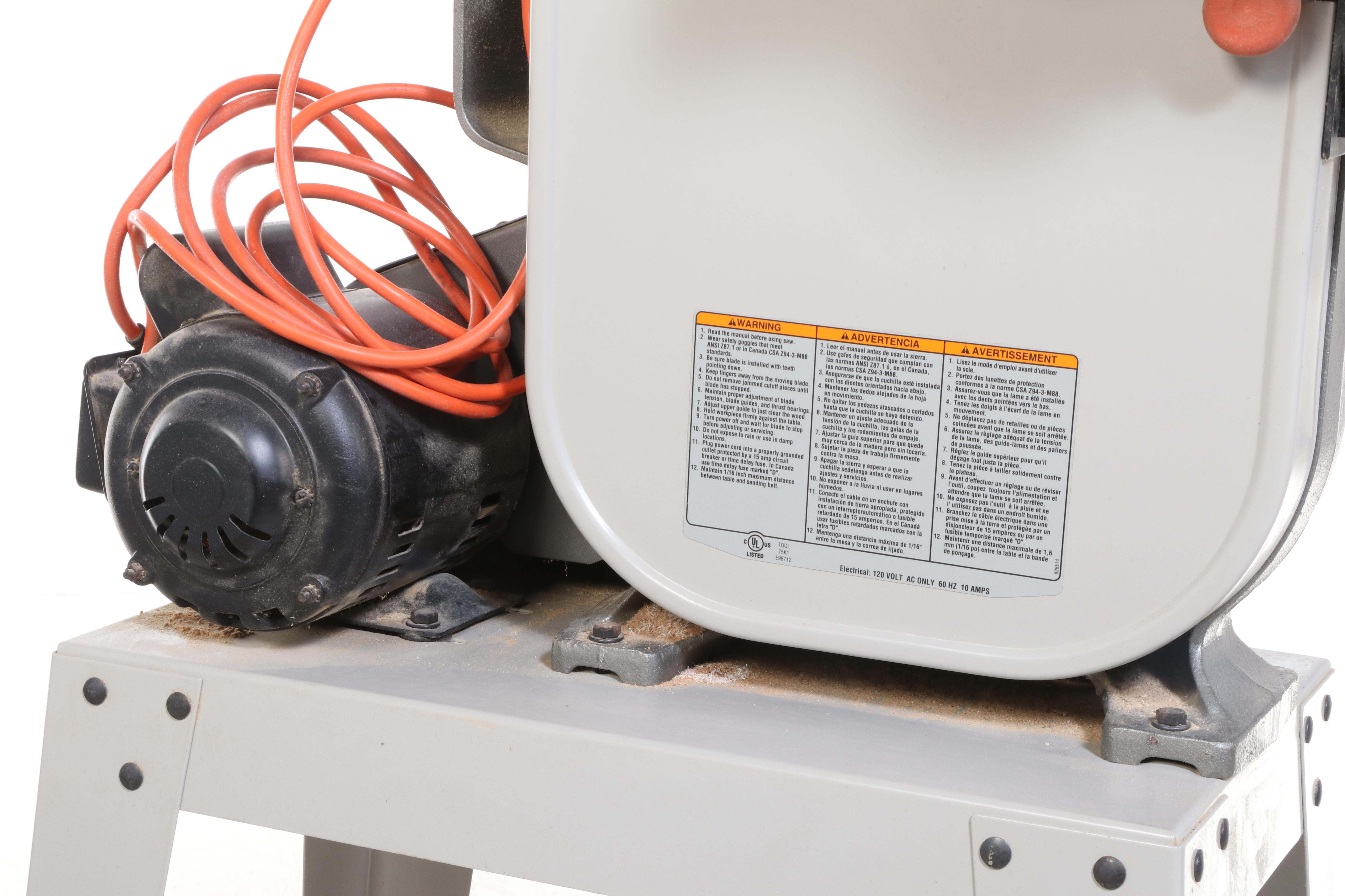 RIDGID Model BS14000 Band Saw with Work Table