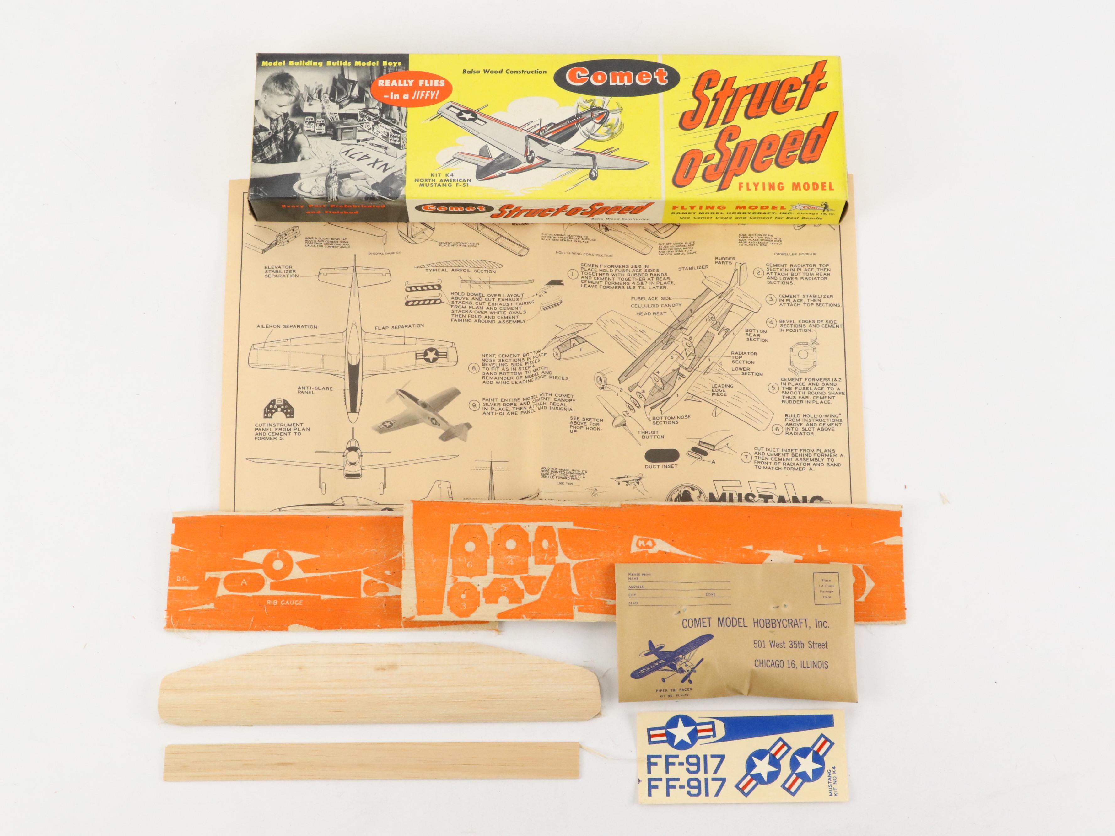 Comet "Struct-o-Speed", "Firefly", "Phantom Fury" and More Airplane Model Kits