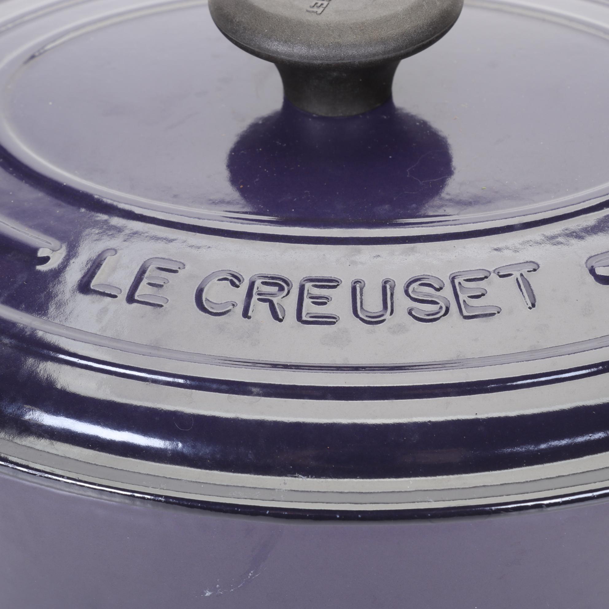 Le Creuset Purple Enameled Cast Iron Oval Dutch Oven and Lid