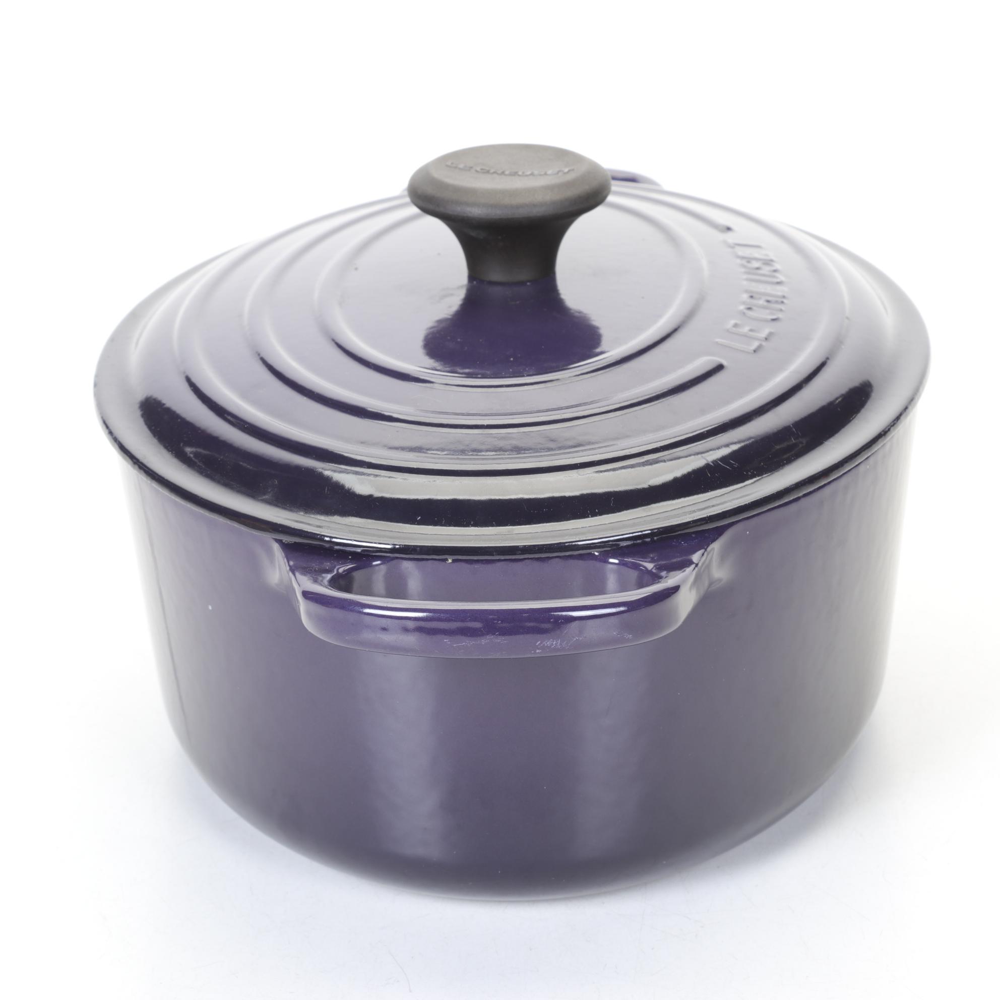 Le Creuset Purple Enameled Cast Iron Oval Dutch Oven and Lid