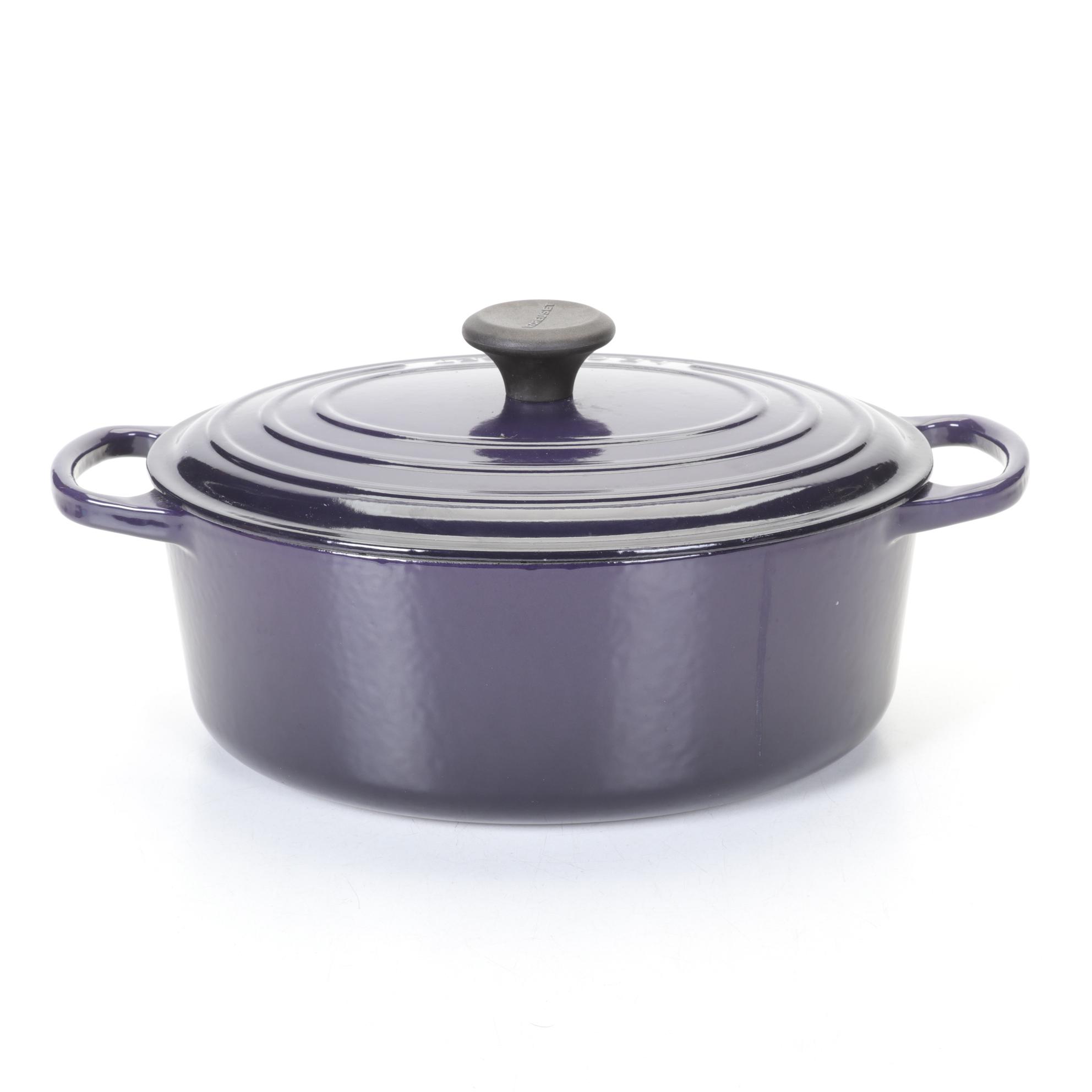 Le Creuset Purple Enameled Cast Iron Oval Dutch Oven and Lid