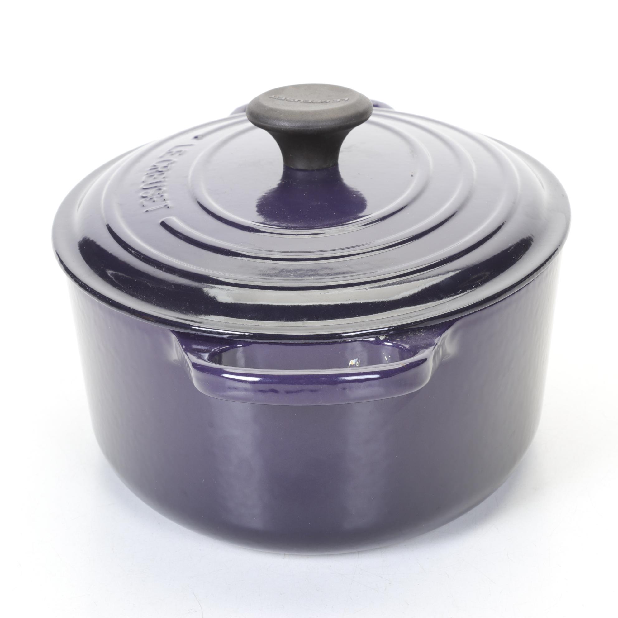 Le Creuset Purple Enameled Cast Iron Oval Dutch Oven and Lid