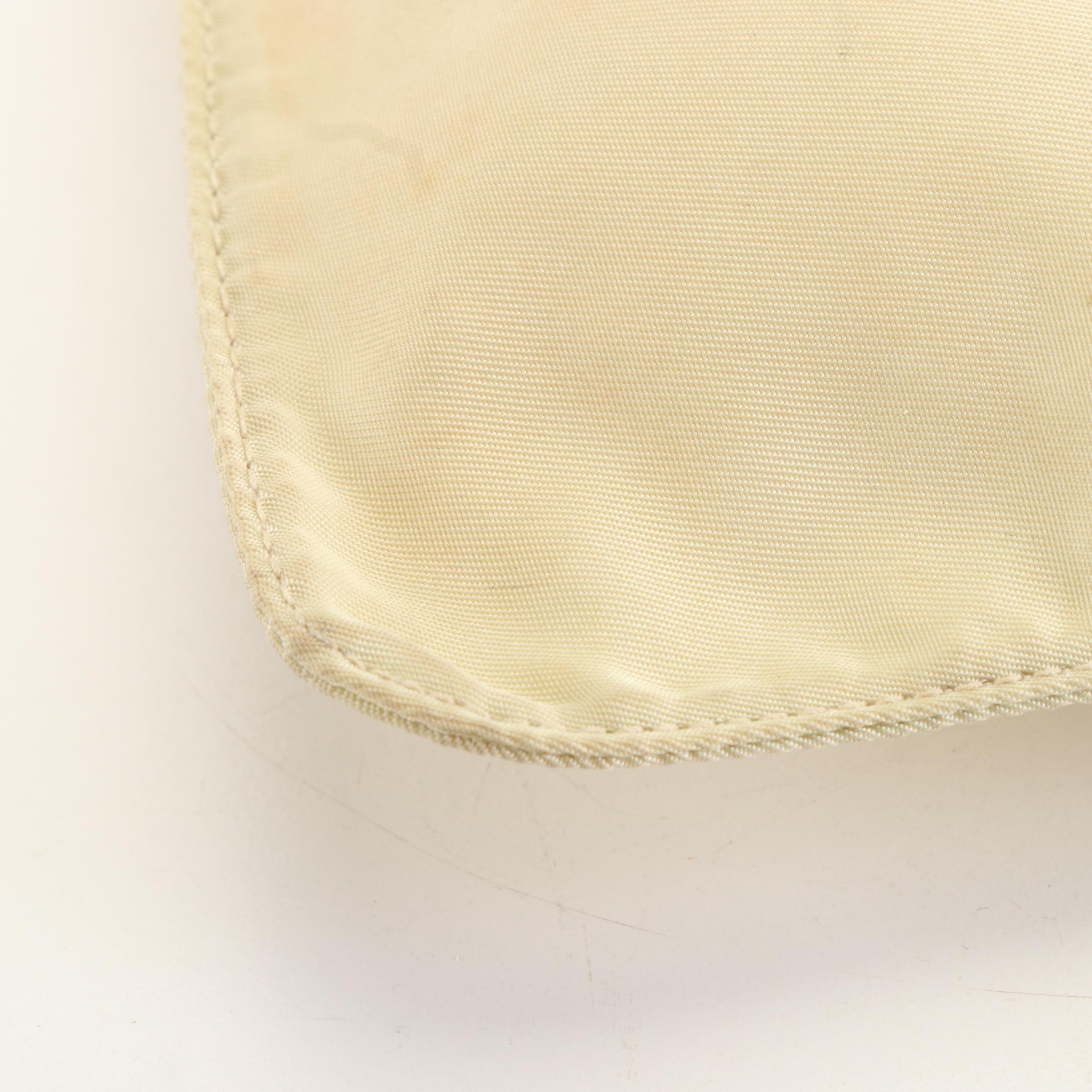 Prada Triangle Logo Cosmetic Bag in Ivory Nylon