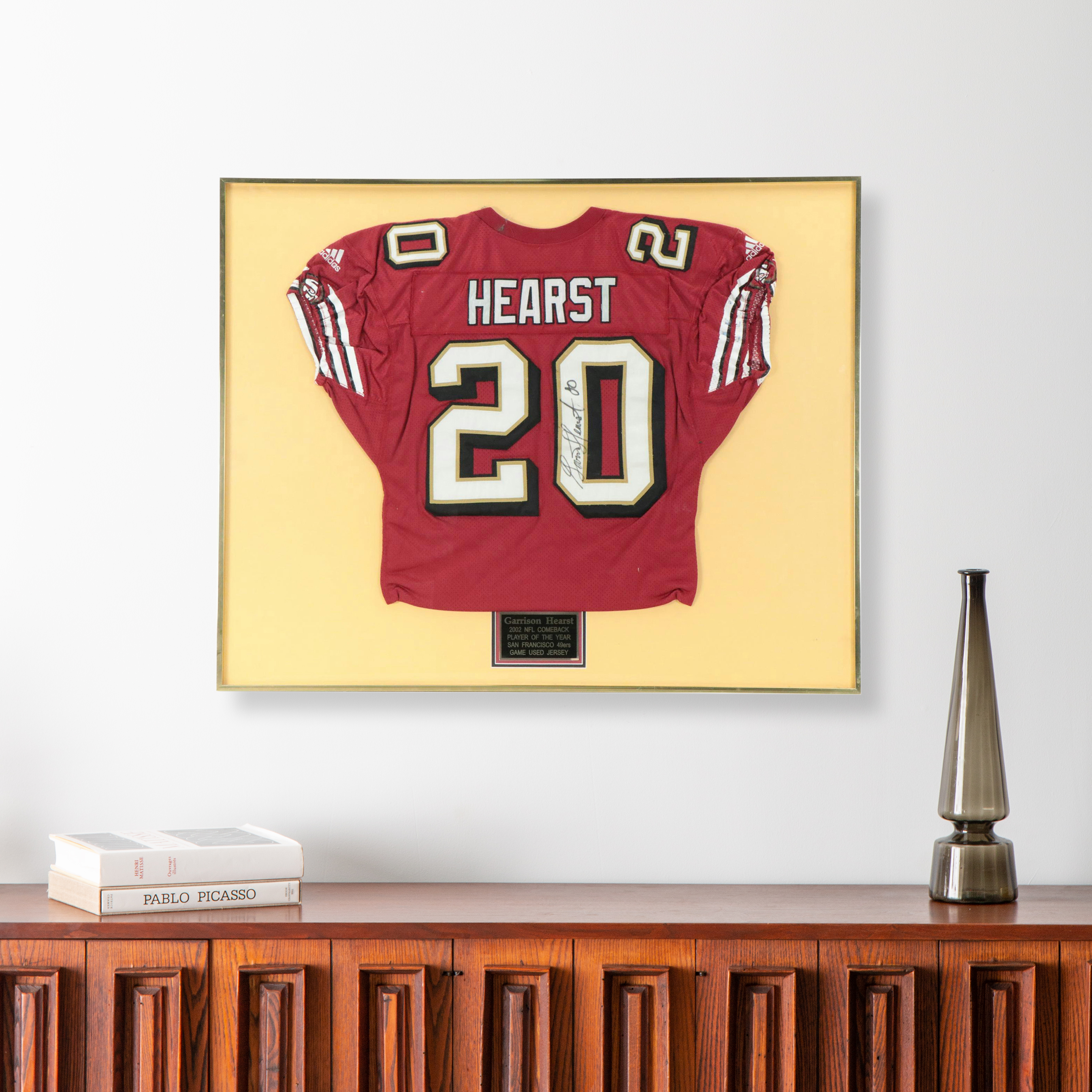 Garrison Hearst Signed and Game Used  San Francisco 49ers Jersey with Display