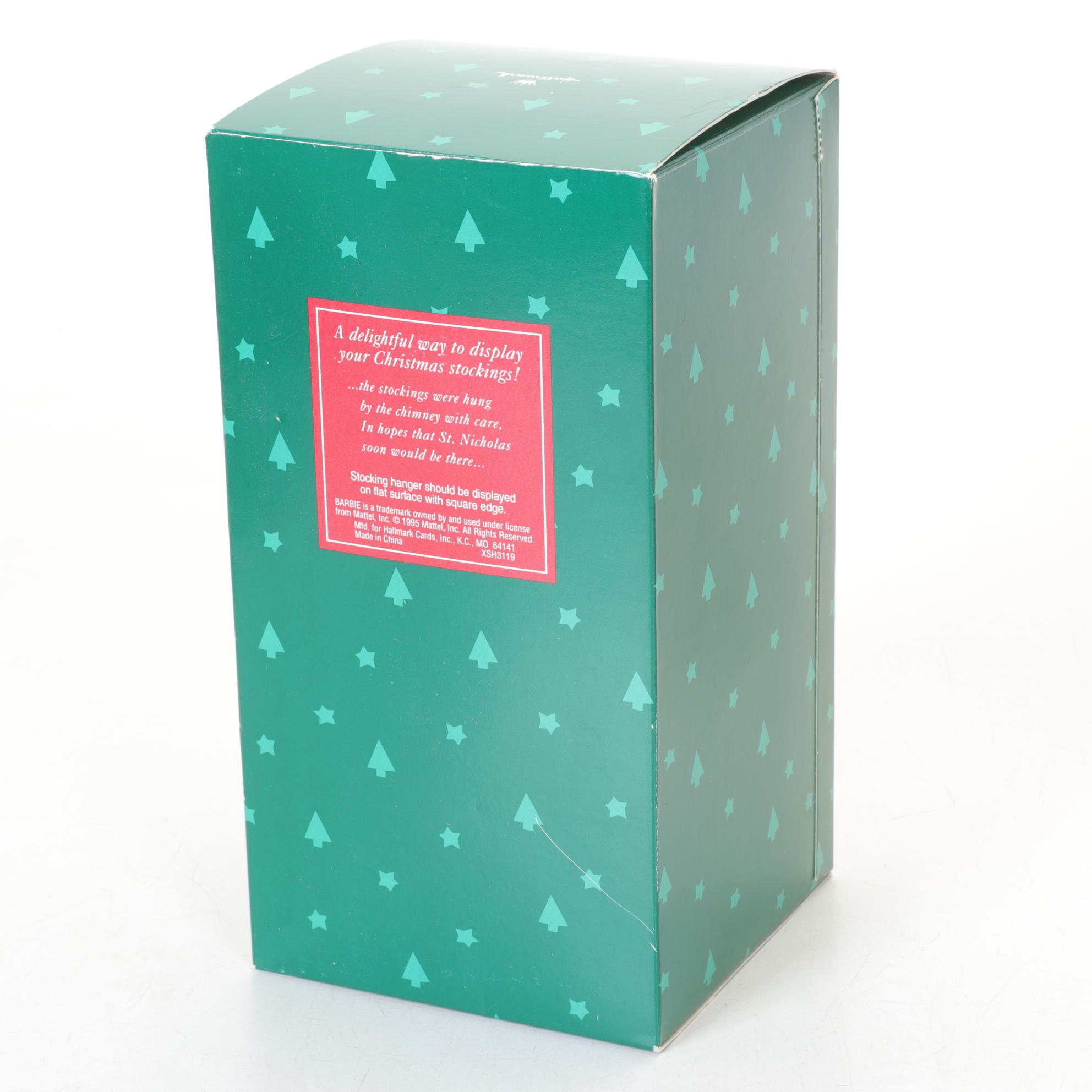 Mattel "Happy Holidays Barbie" Stocking Hanger with Other Barbie Ornaments