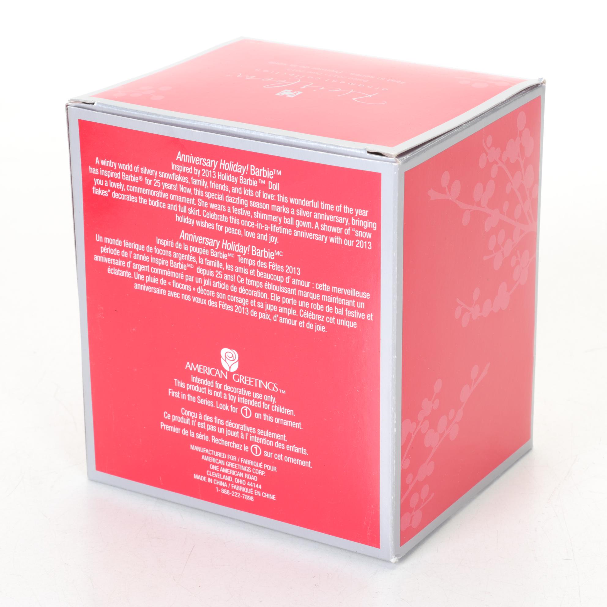 Mattel "Happy Holidays Barbie" Stocking Hanger with Other Barbie Ornaments