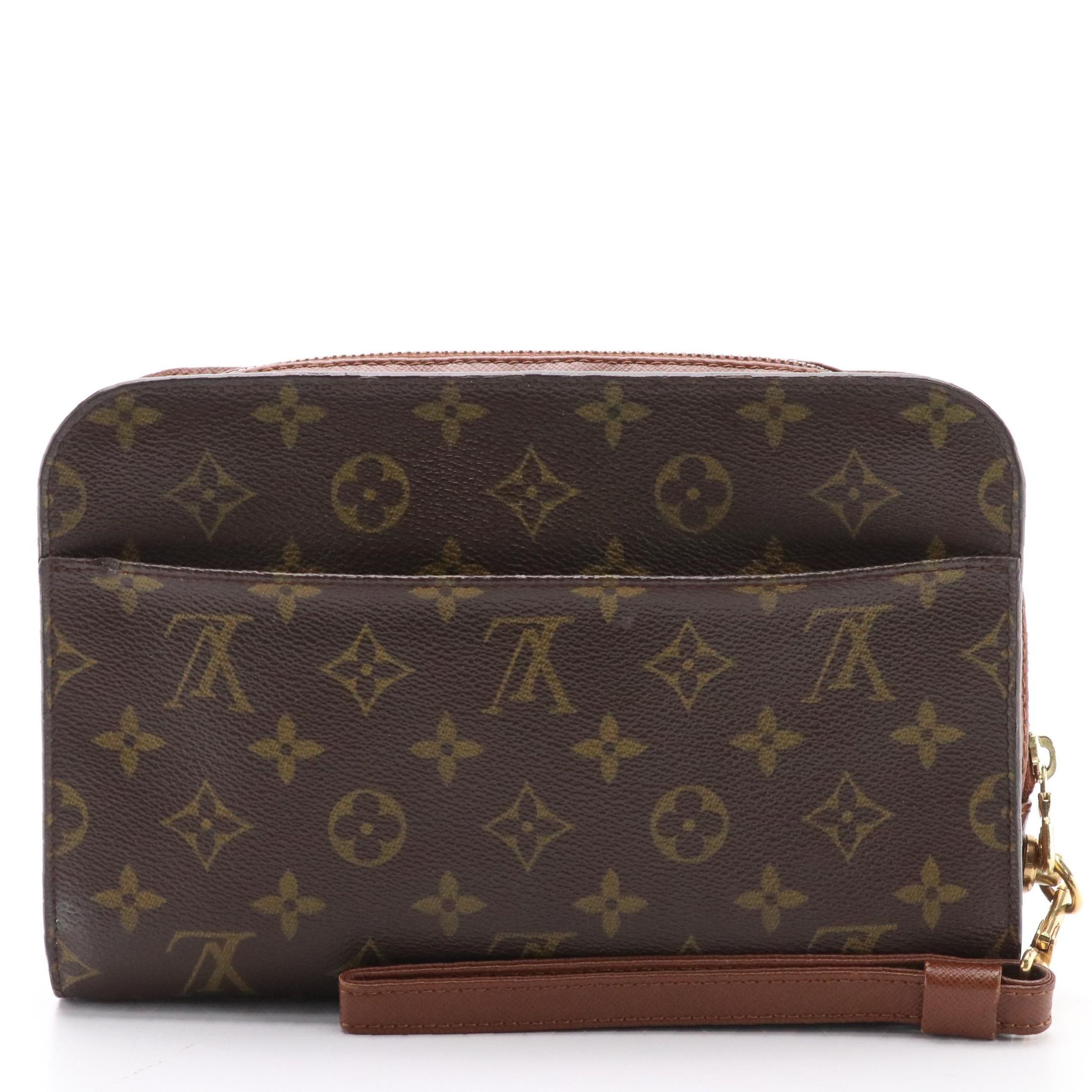 Louis Vuitton Orsay Clutch Bag in Monogram Coated Canvas and Leather