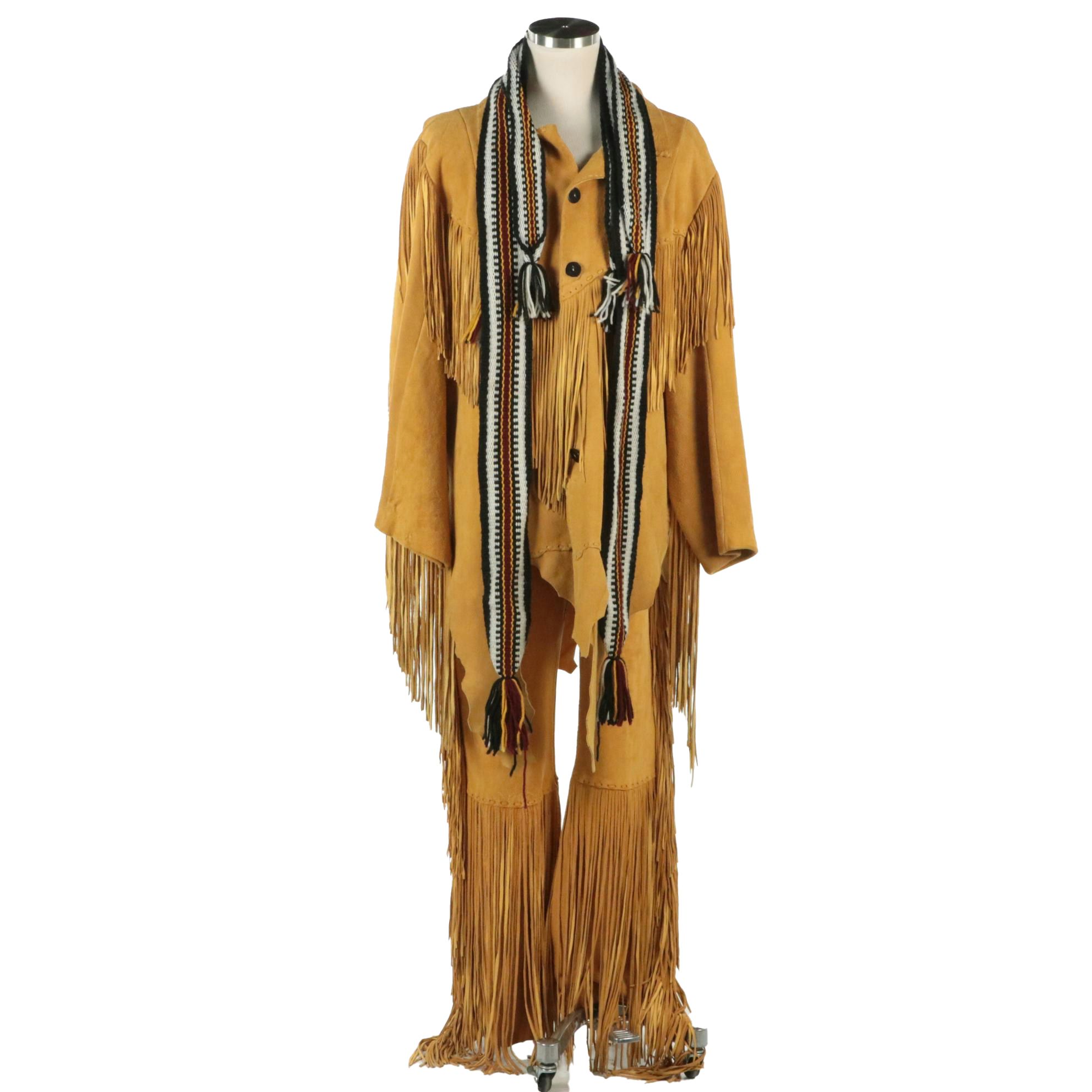 Men's Bespoke Fringed Buckskin Jacket and Pants
