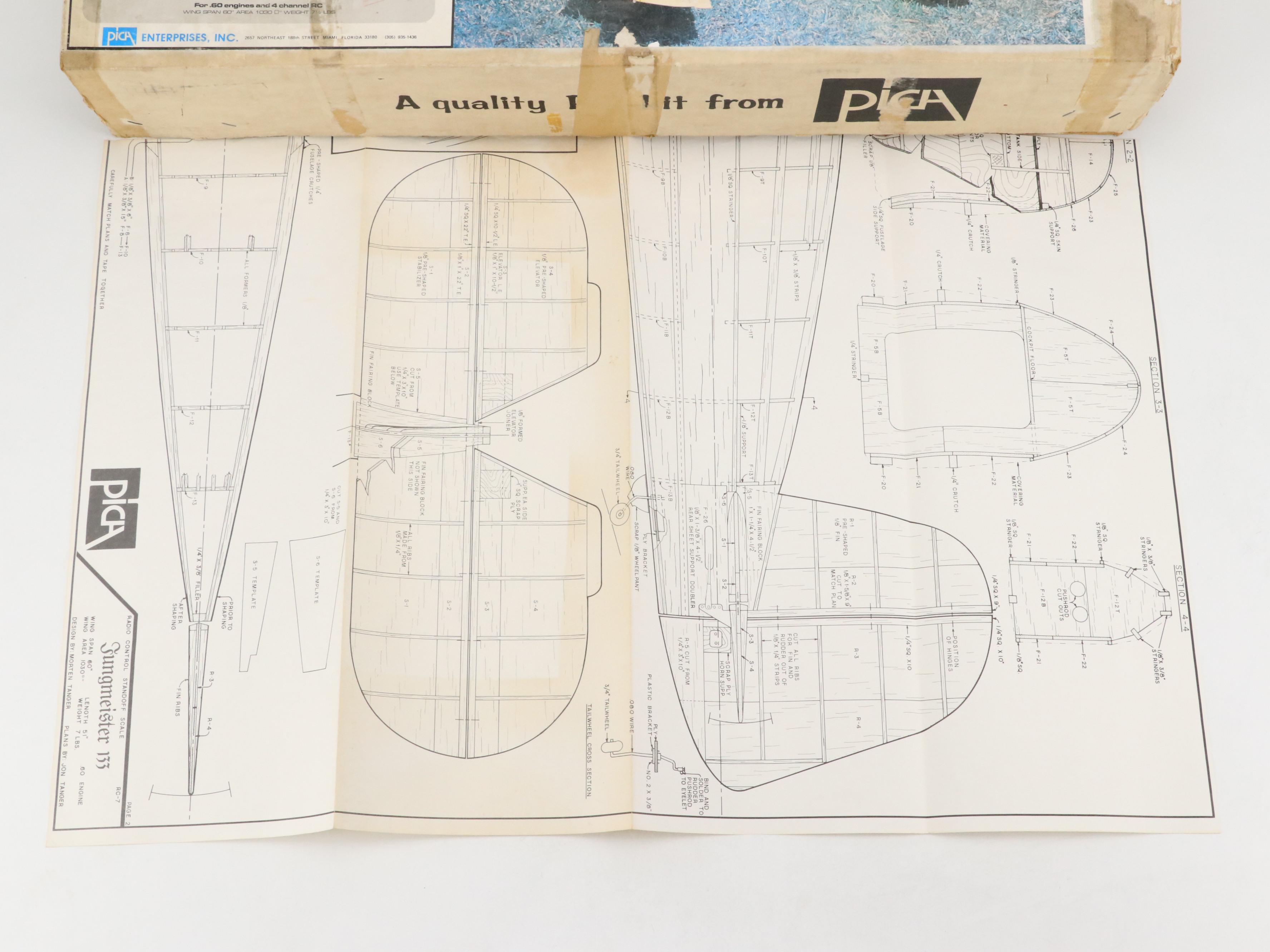 Pica Enterprises "Jungmeister 133" Radio Control Standoff Scale Airplane Kit