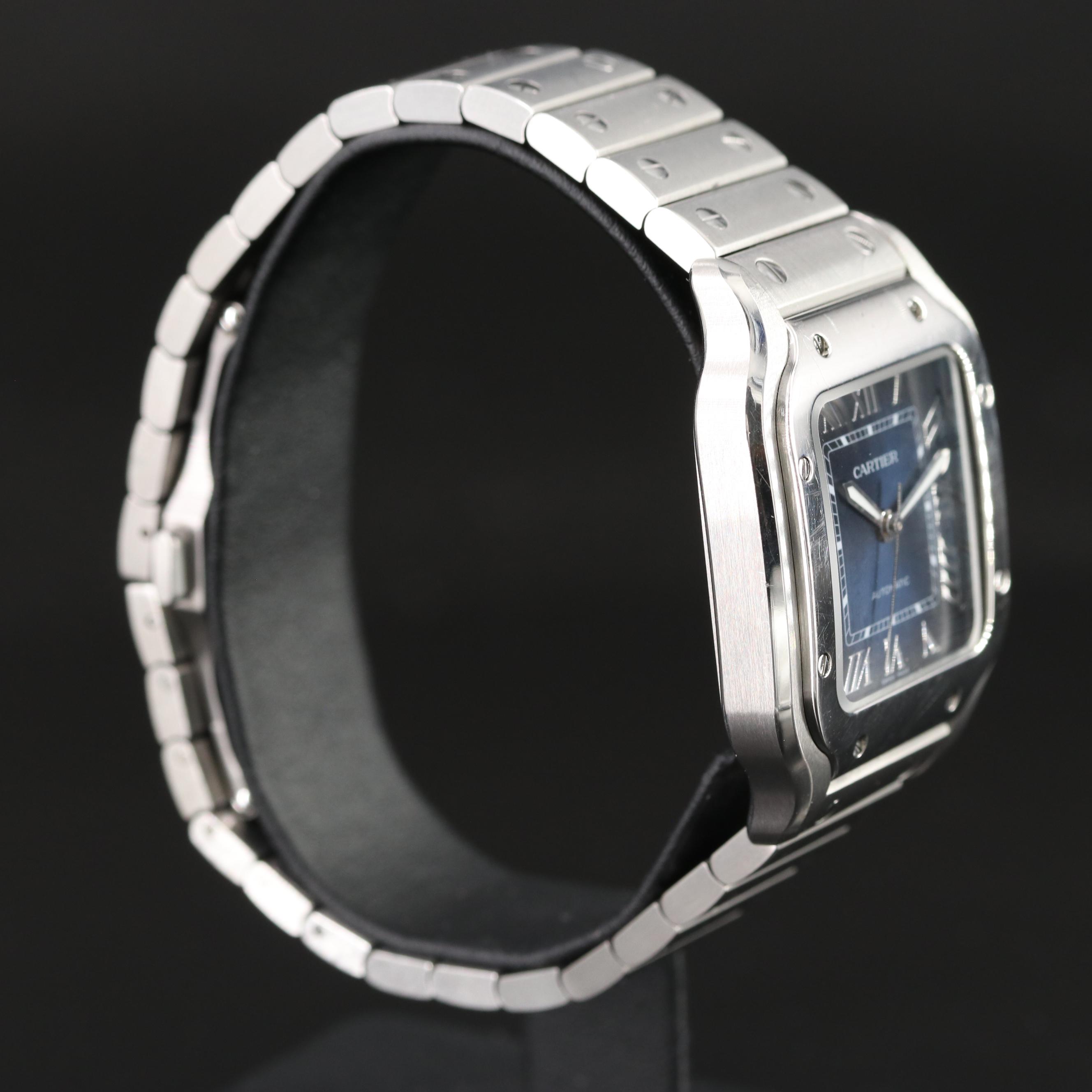 Cartier Santos de Cartier 4075 Blue Steel Automatic Watch