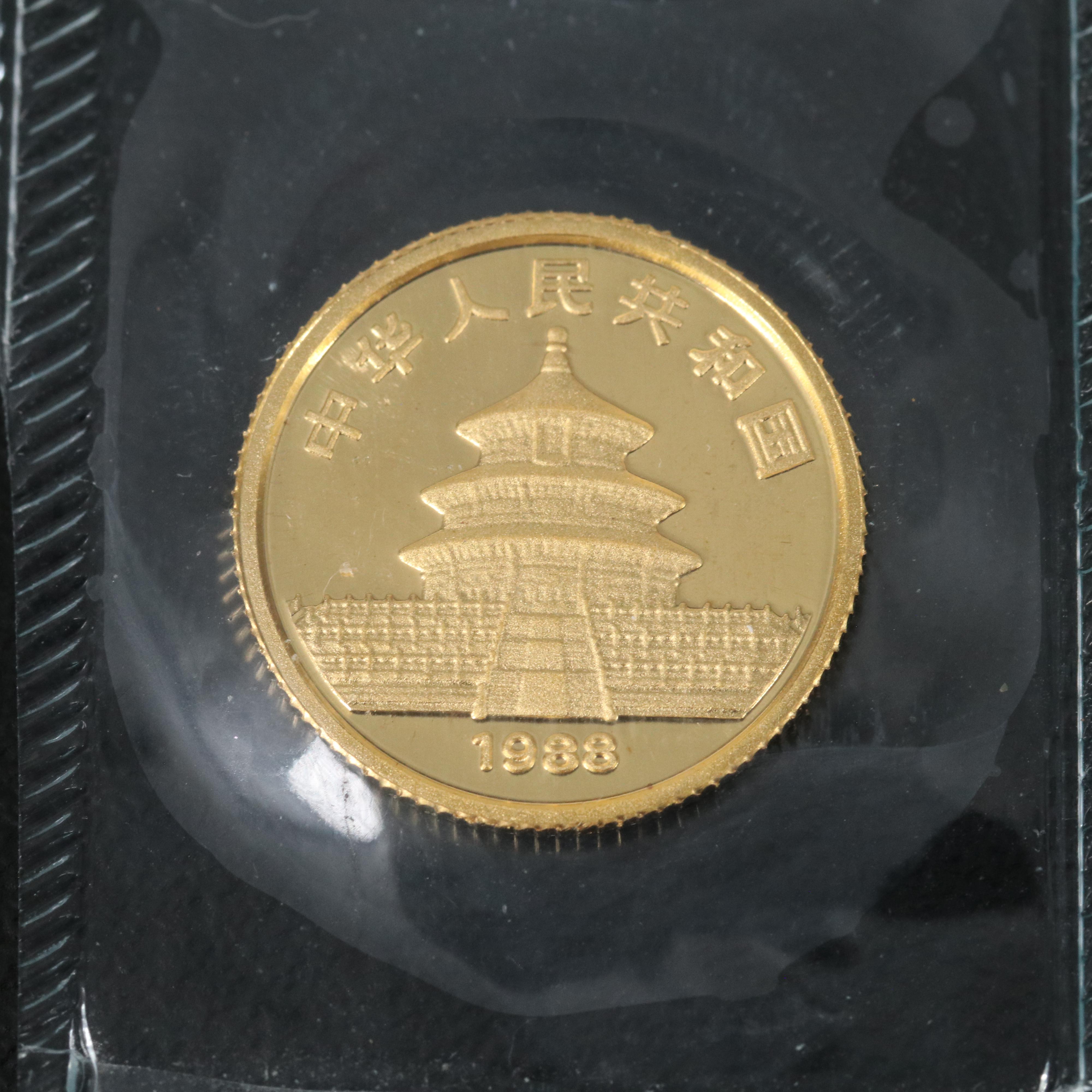 1988 China One Twentieth Ounce Proof Gold Panda