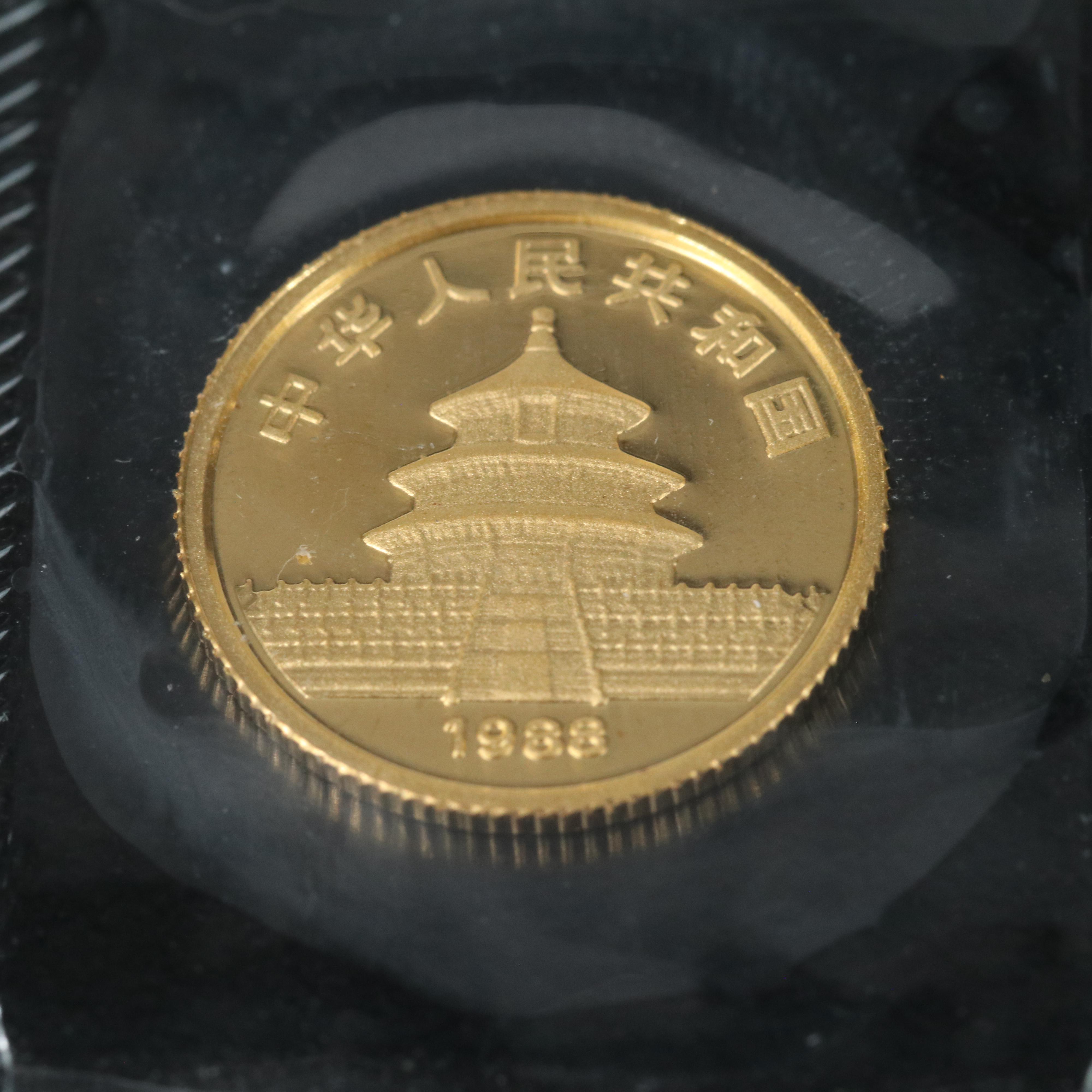 1988 China One Twentieth Ounce Proof Gold Panda