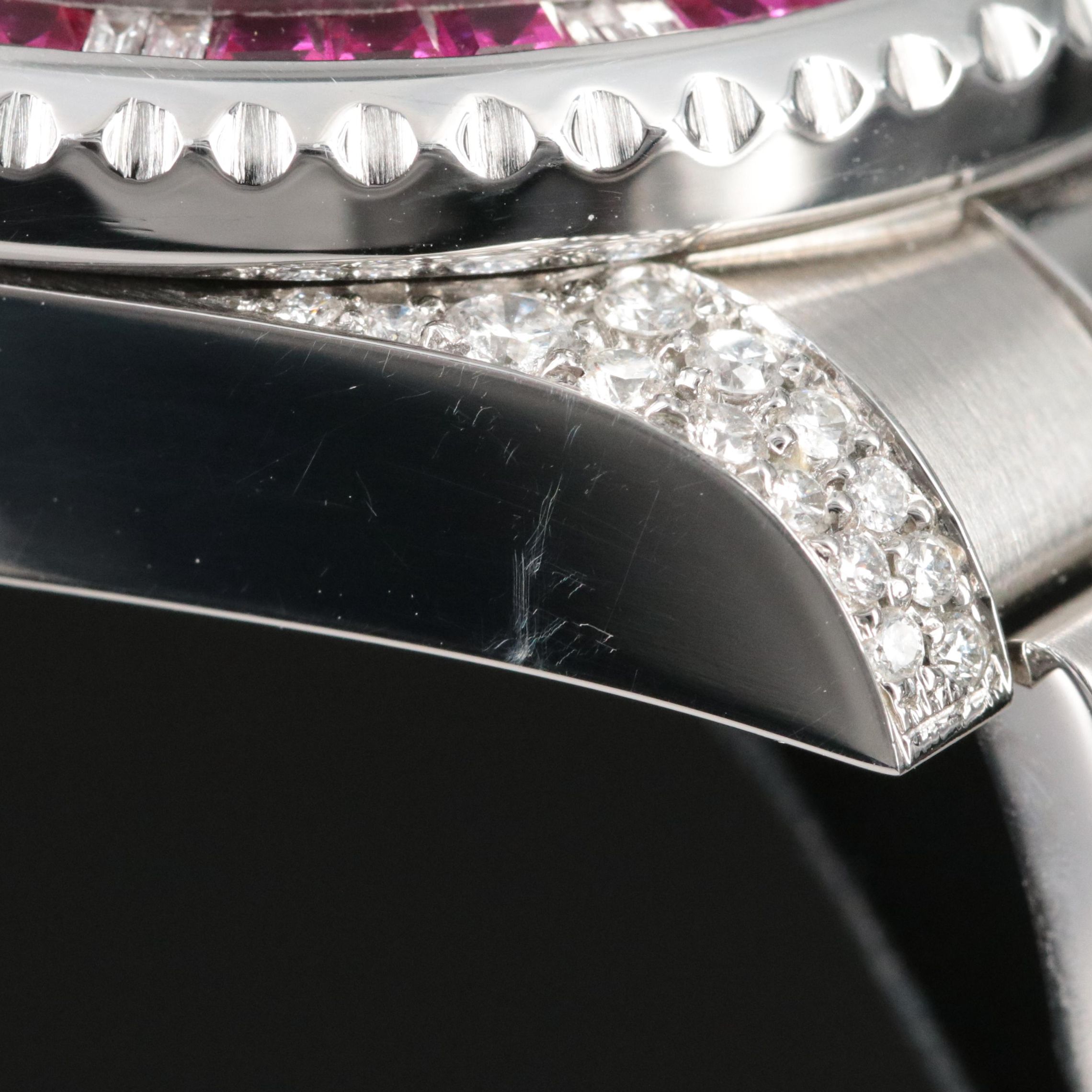 Rolex GMT Master II Custom 1.95 CTW Diamond, Ruby and Sapphire Watch