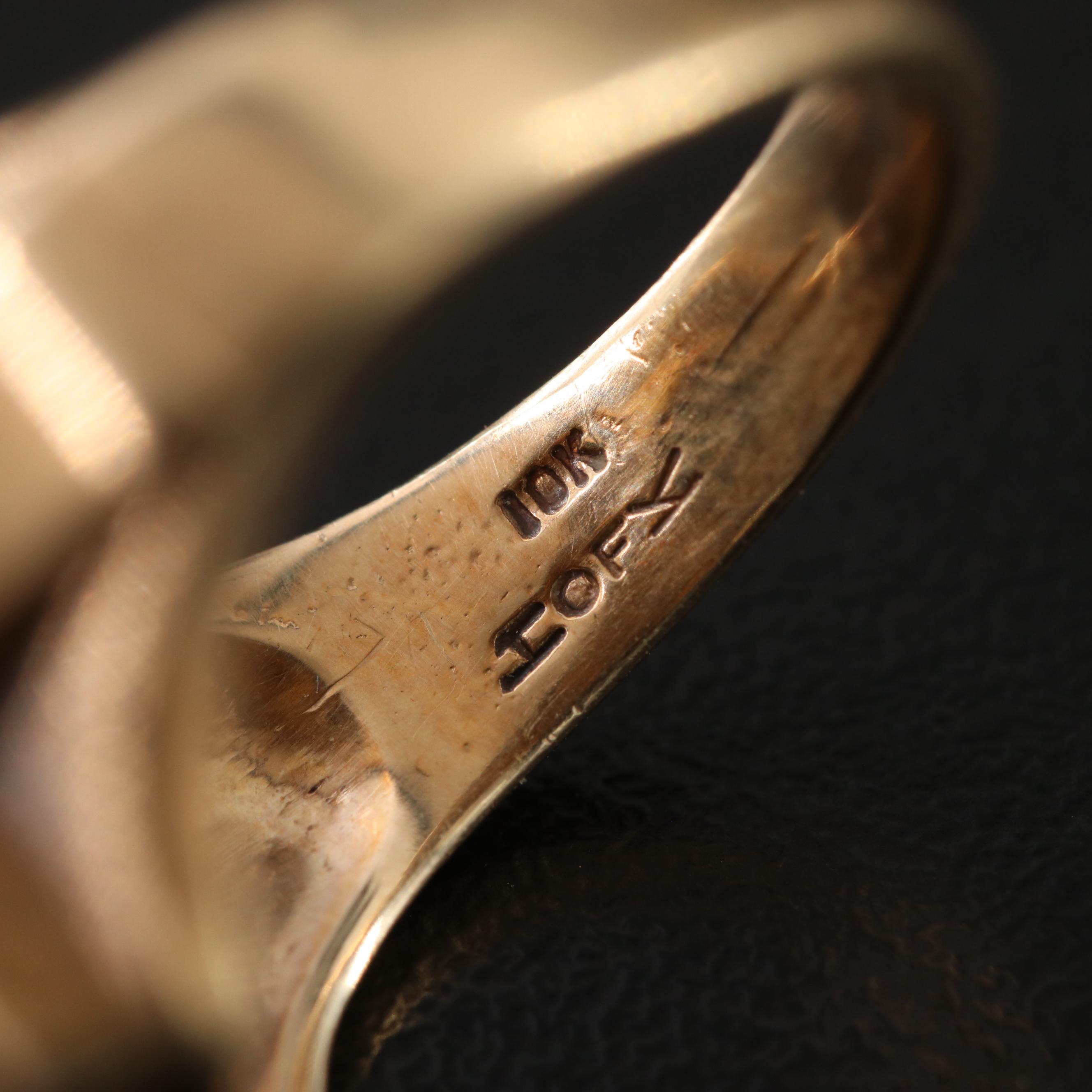 Vintage House of Kraus 10K Onyx and Diamond Ring