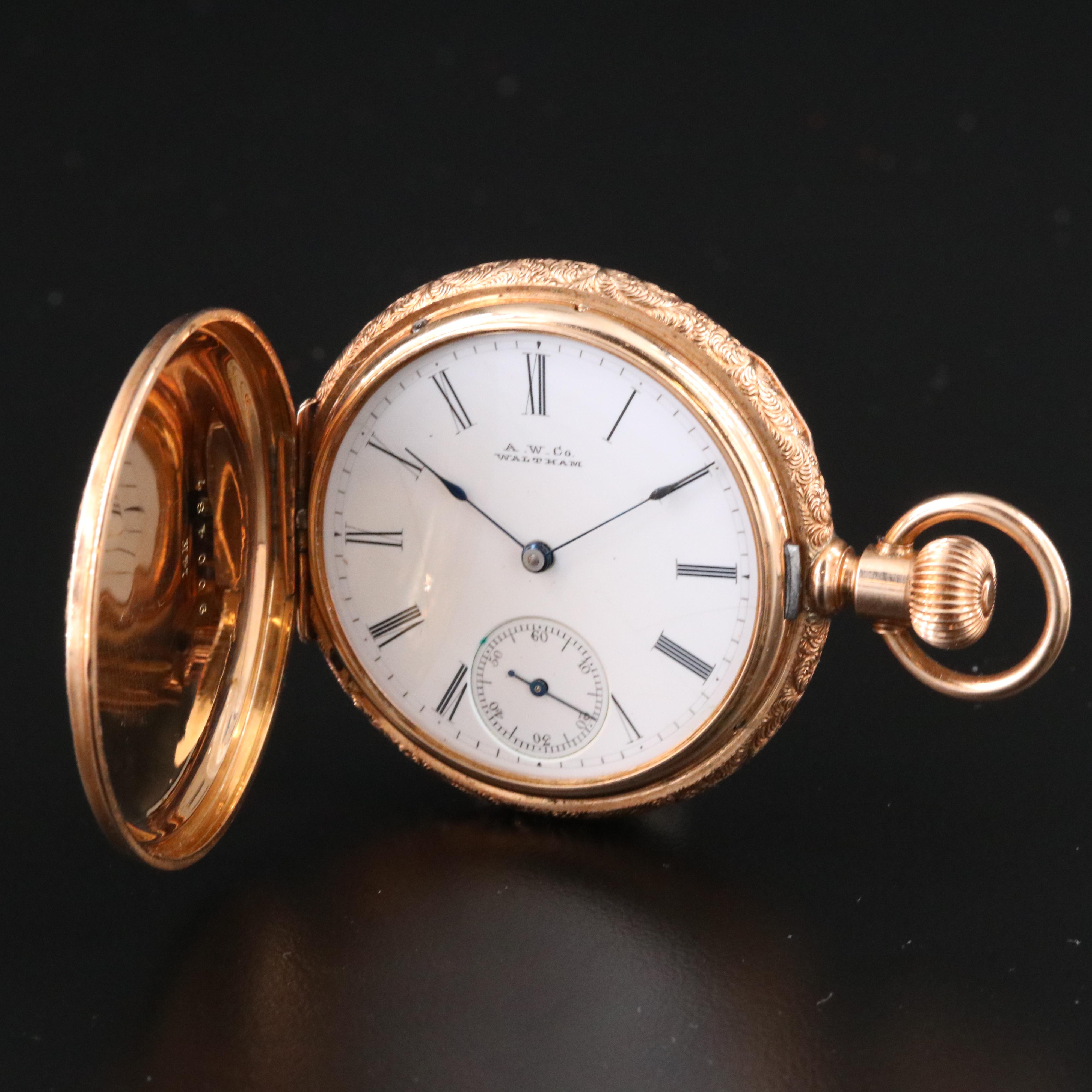 1889 14K Waltham Hunting Case Pocket Watch